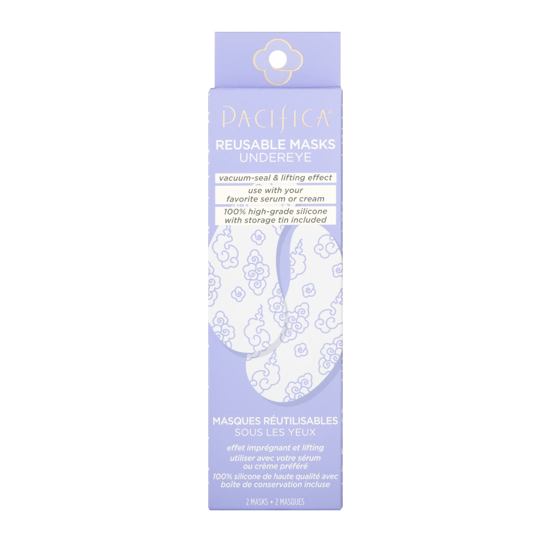 Pacifica Beauty | Reusable Undereye Mask | 100% Silicone | Vacuum Seal & Lifting Effect | Minimize Fine Lines + Wrinkles | Pair