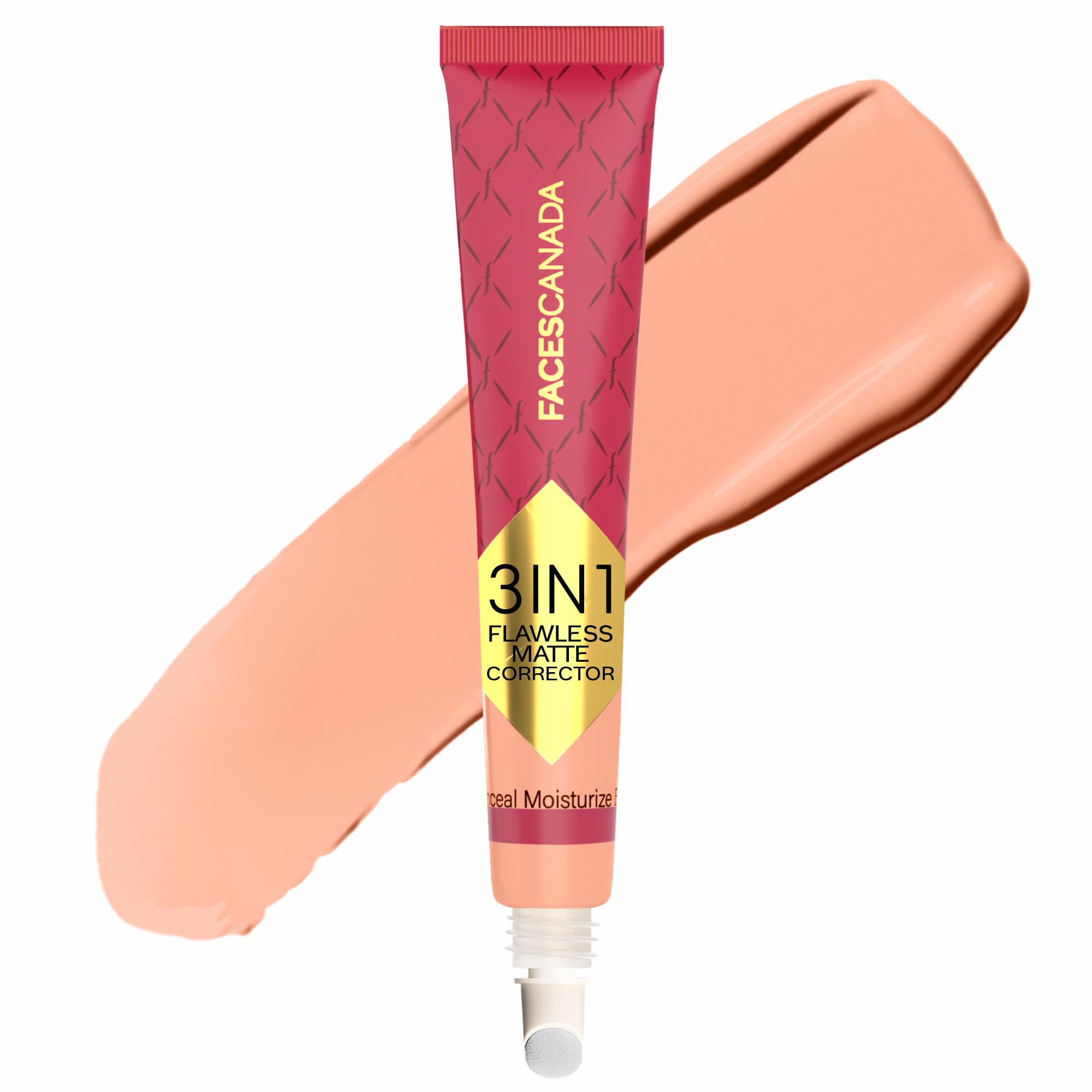 Faces Canada 3 In 1 Flawless Matte Corrector - Peach, 8G | Color Corrector For Dark Circles, Dark Spots & Pigmentation | Full Co