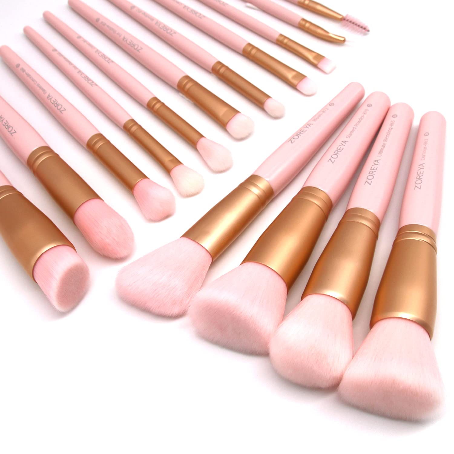Z'OREYA Makeup Brushes 15Pcs Makeup Brush Set Premium Synthetic Kabuki Brush Cosmetics Foundation Concealers Powder Blush Blendi