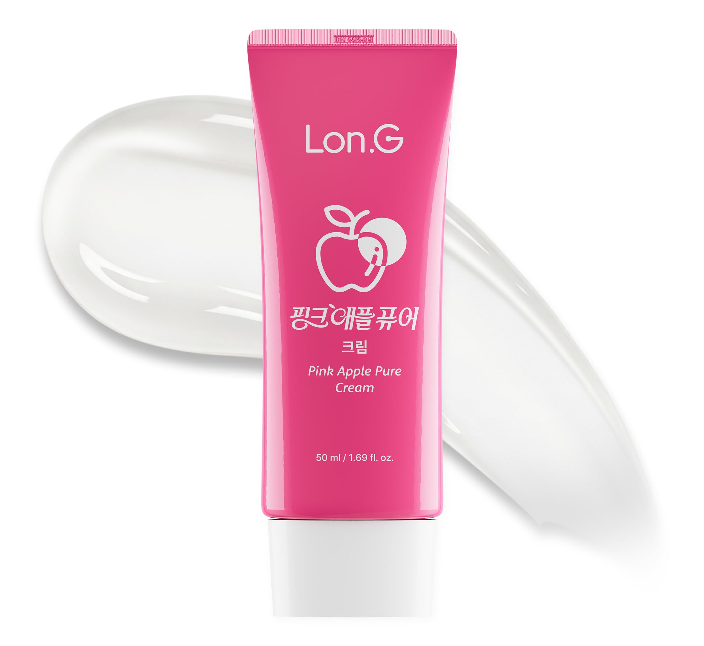 LON.G Pink Apple Pure Cream 1.76 oz  Korean Skincare GelCream Moisturizer for Pores & Sebum Control, 48Hour Hydration with Ni