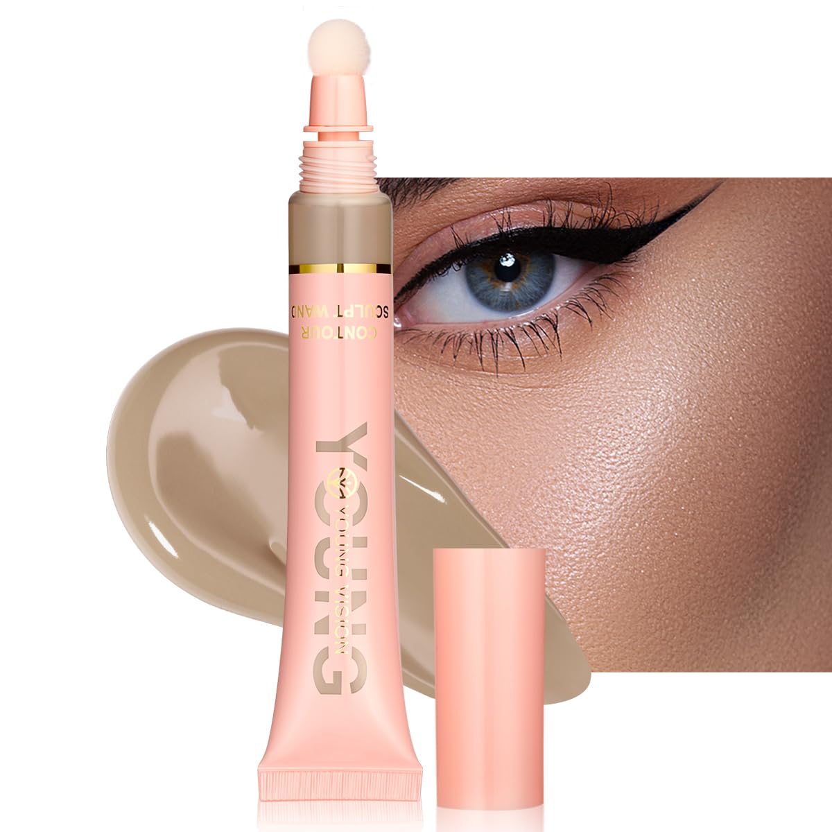 Young Vision Liquid Contour Wand - Contour Makeup For Sculpting, Bronze Finish, 0.33 Fl Oz