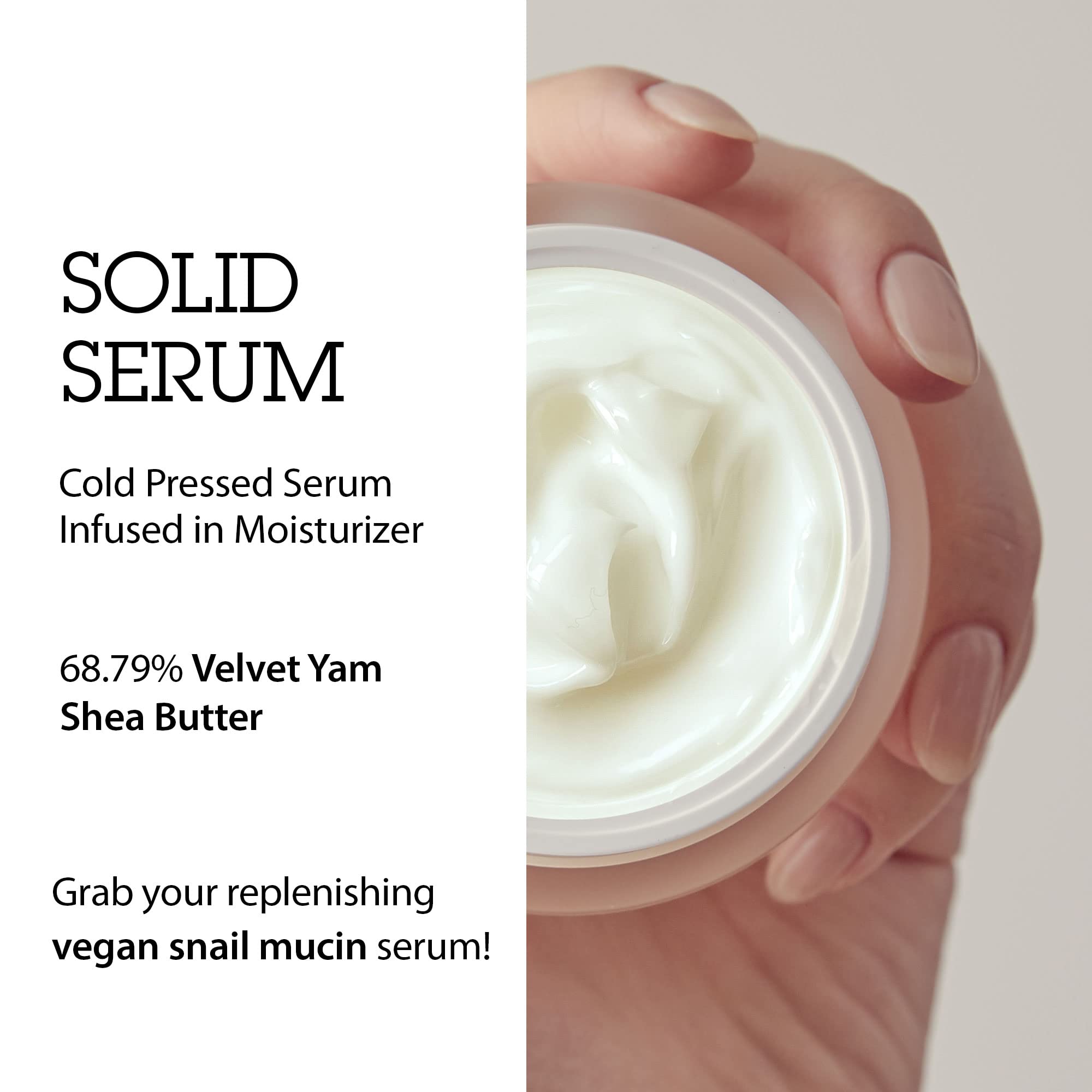 Blithe Pressed Serum 68.79% Wild Yam Moisturizing Serum With Cream Texture For Women, Vegan Mucin Safe For Sensitive Skin, Korea