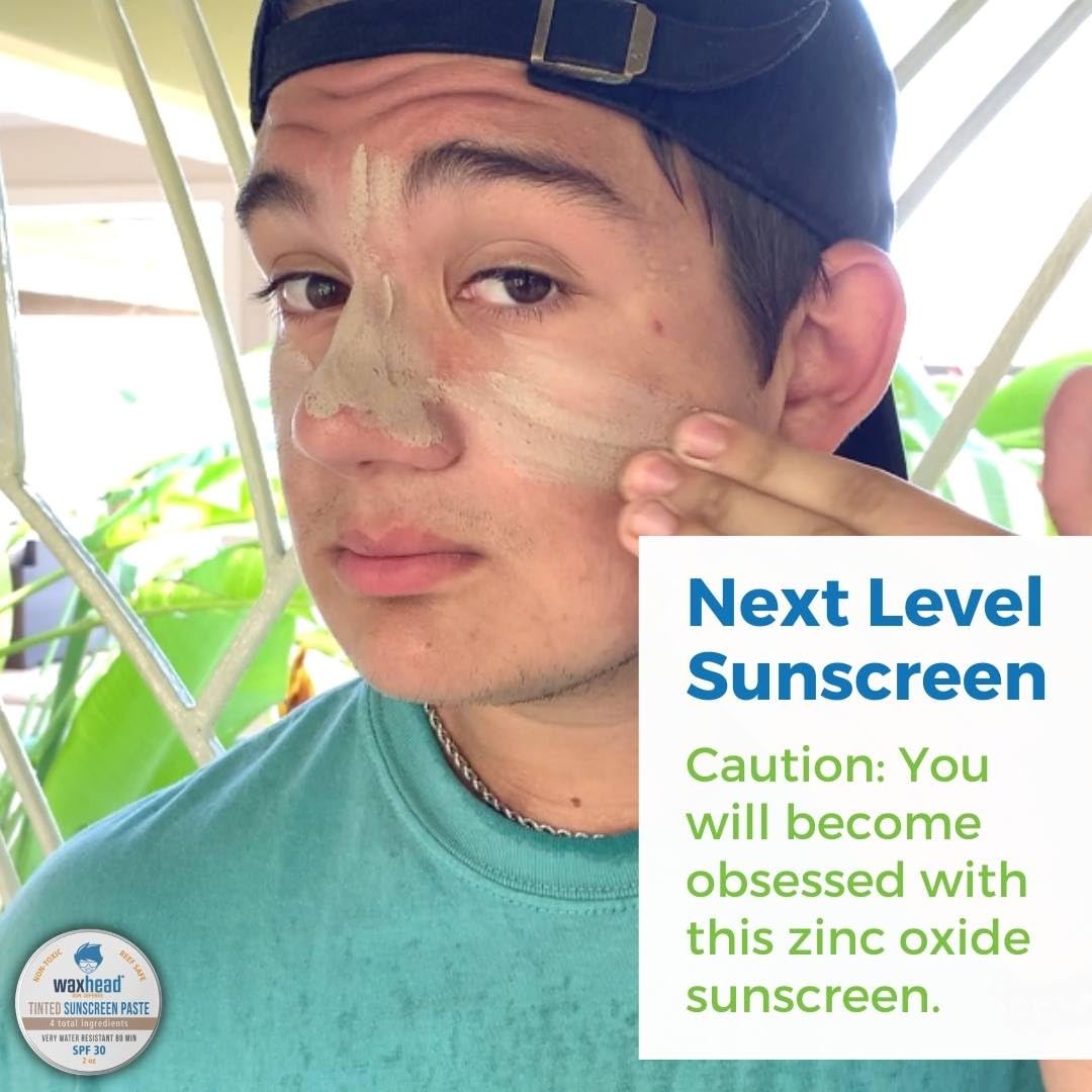 Waxhead Tinted Reef Safe Sunscreen Travel Sunscreen, Kids Sunscreen, Zinc Oxide Sunscreen Sunblock Paste, Tinted Sunscreen For F