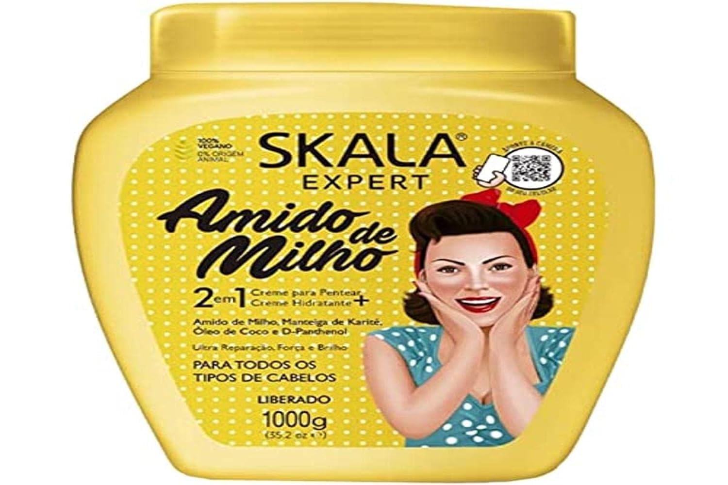 Skala - Linha Expert - Creme de Tratamento 2 em 1 Amido de Milho 1 Kg - (Expert Collection - Corn Starch 2 in 1 Treatment Cream