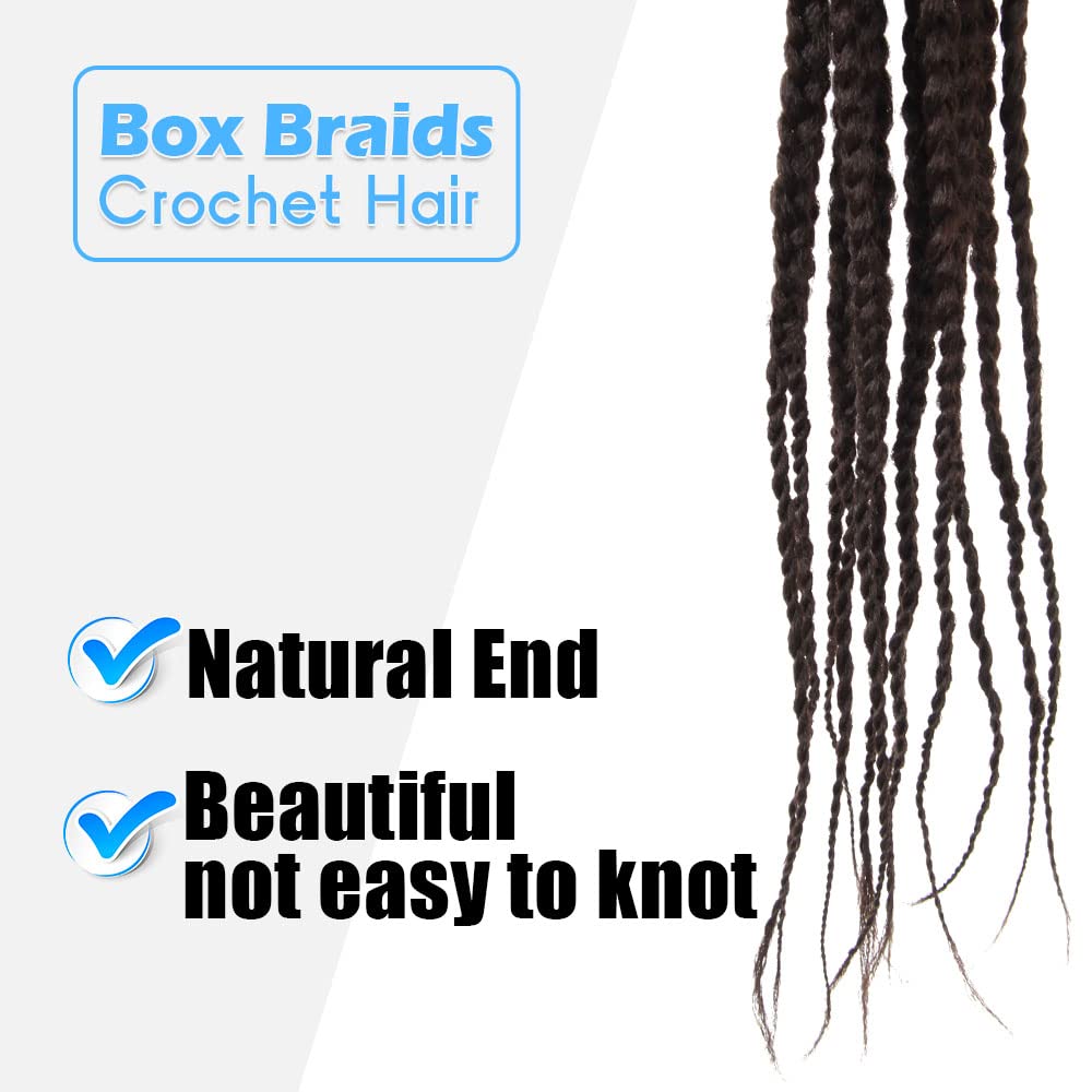 Bohobabe Box Braids Crochet Hair 12 Inch 8 Packs Prelooped, Medium Short Brown Knotless Crochet Box Braiding Hair (4#)