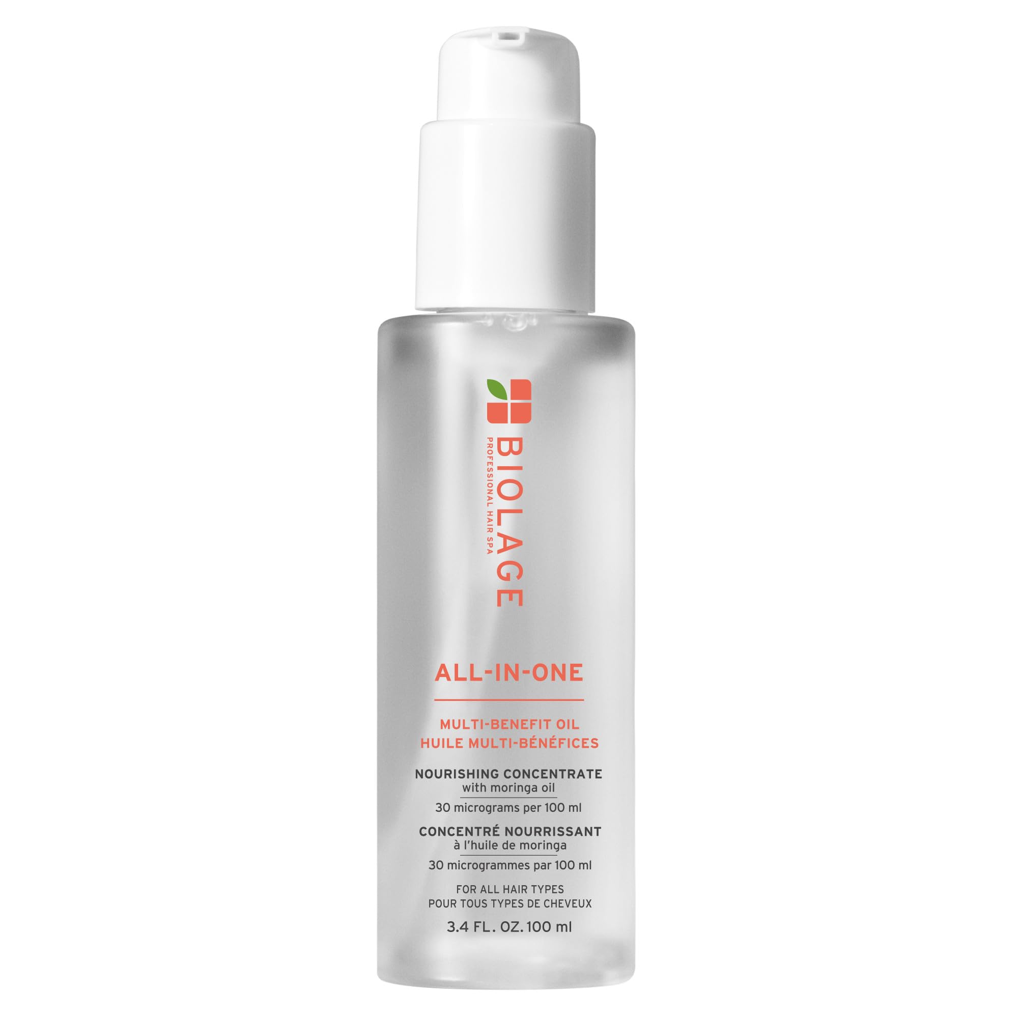 BIOLAGE All-In-One Multi-Benefit Styling Oil - Detangles, Nourishes & Smoothes, For All Hair Types, With Moringa Oil, Vegan, 3.4