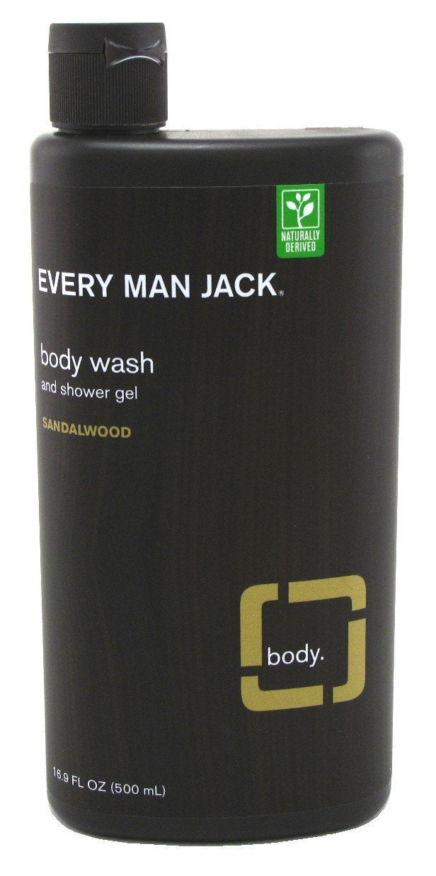 Every Man Jack Body Wash And Shower Gel 16.9 Ounce Sandalwood (499Ml) (3 Pack)