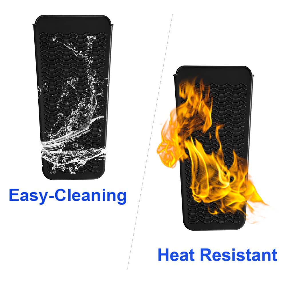 Heat Resistant Silicone Mat Pouch,Hair Styling Tools for Curling Irons, Flat Irons, Hair Straightener, 11.5 * 6 Inches, Food Gra
