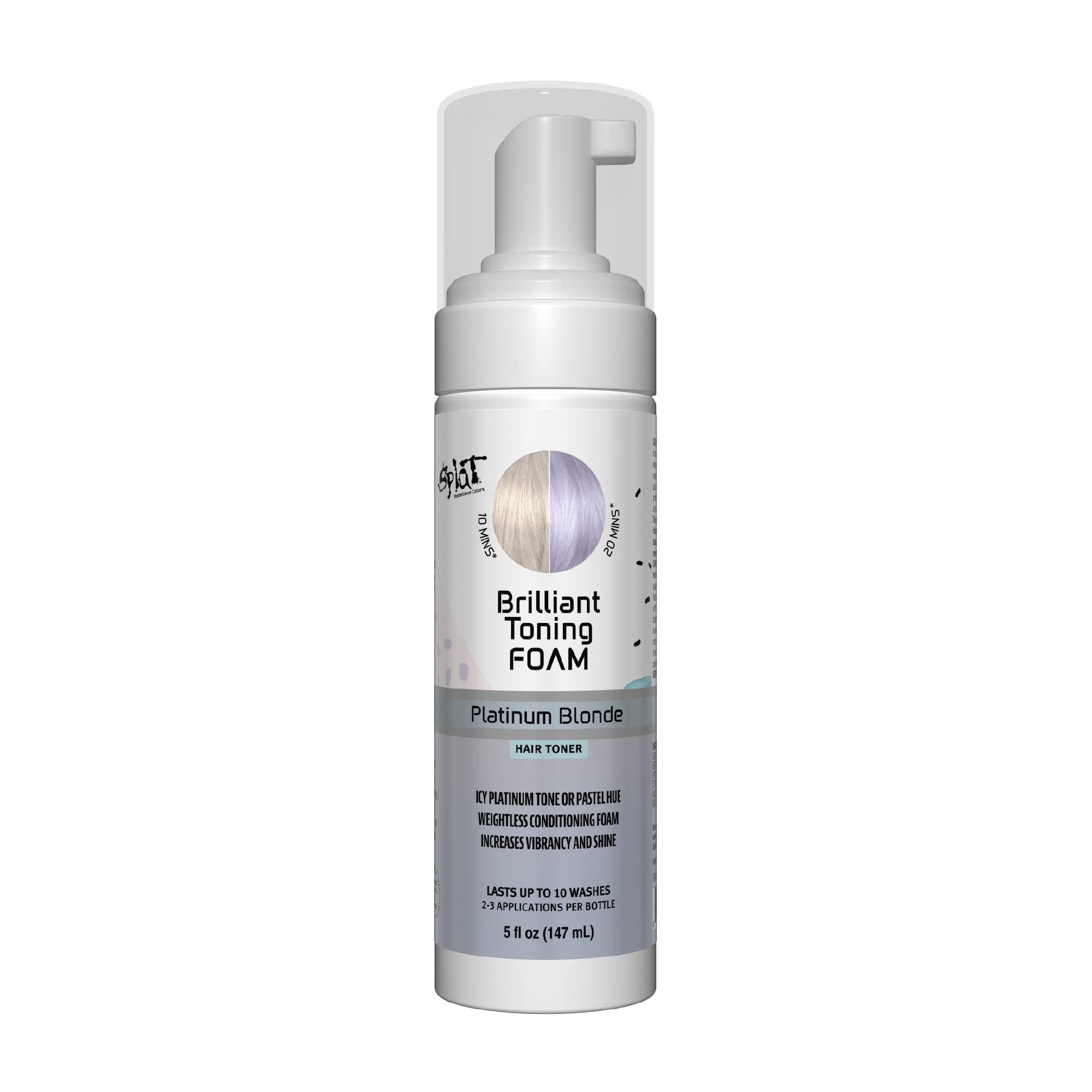 Splat Brilliant Conditioning Toning Foams  Lasts Up To Ten Washes (Platinum)
