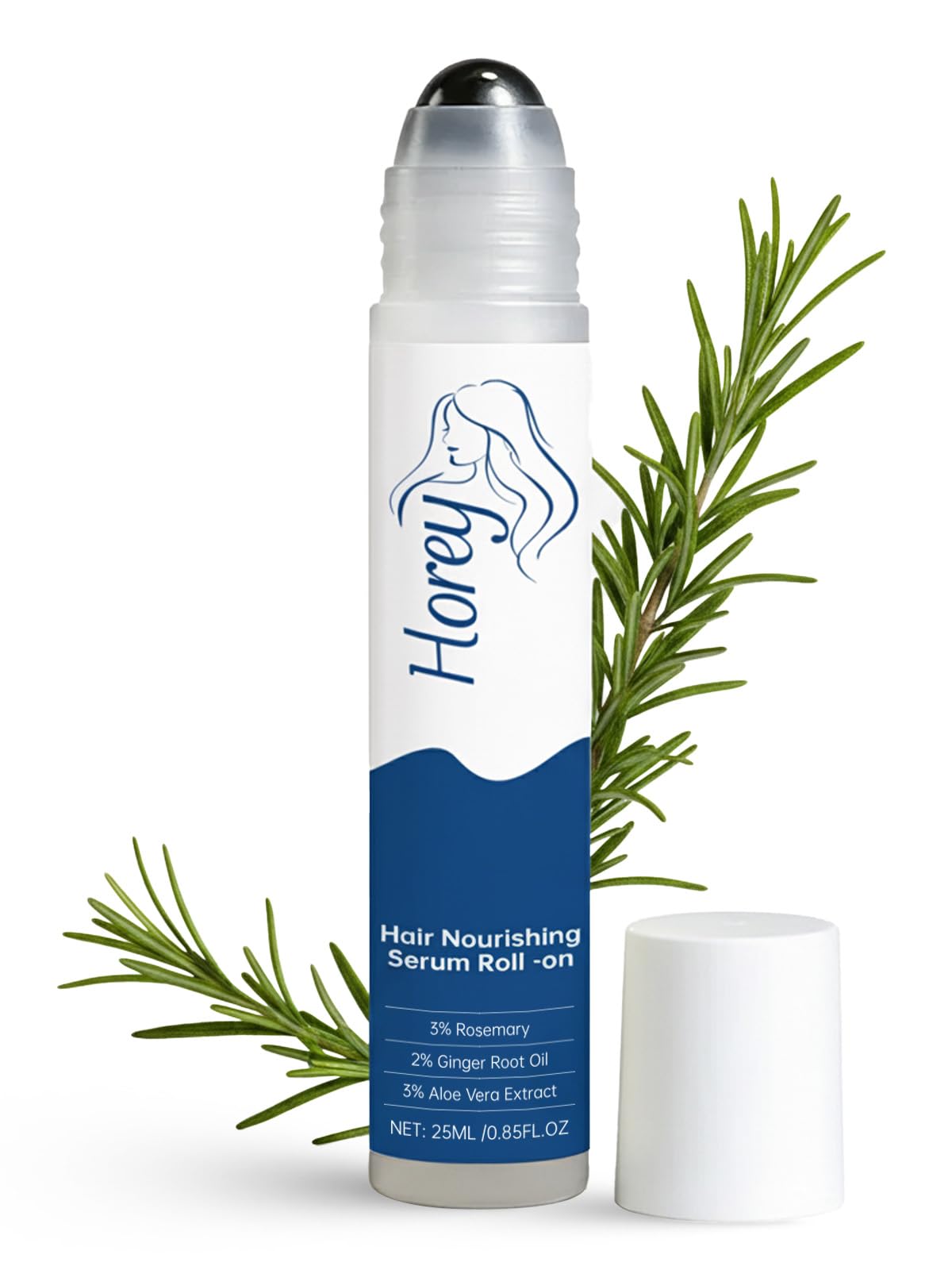 Rosemary Hair Growth Serum Roll On  3% Rosemary, 2% Ginger Root Oil & 3% Aloe Vera Extract | Strengthens Hair, Reduces Hair Fal