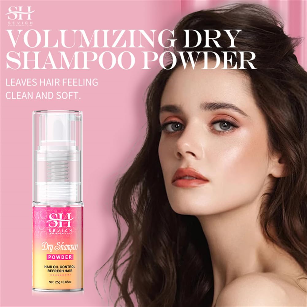 SEVICH Dry Shampoo Powder Spray, Oil Absorbing, Volumizing, Fresh Scent for All Hair Types, Powder Dry Shampoo for Women Dark &