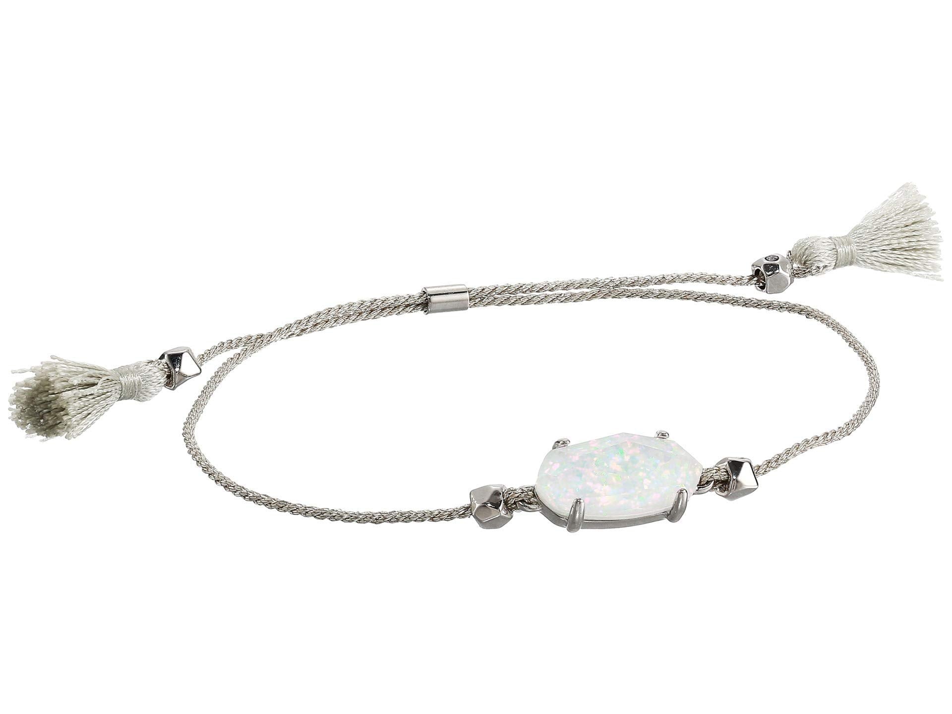 Kendra Scott Women's Everlyne Friendship Bracelet Rhodium/White Opal One Size One Size