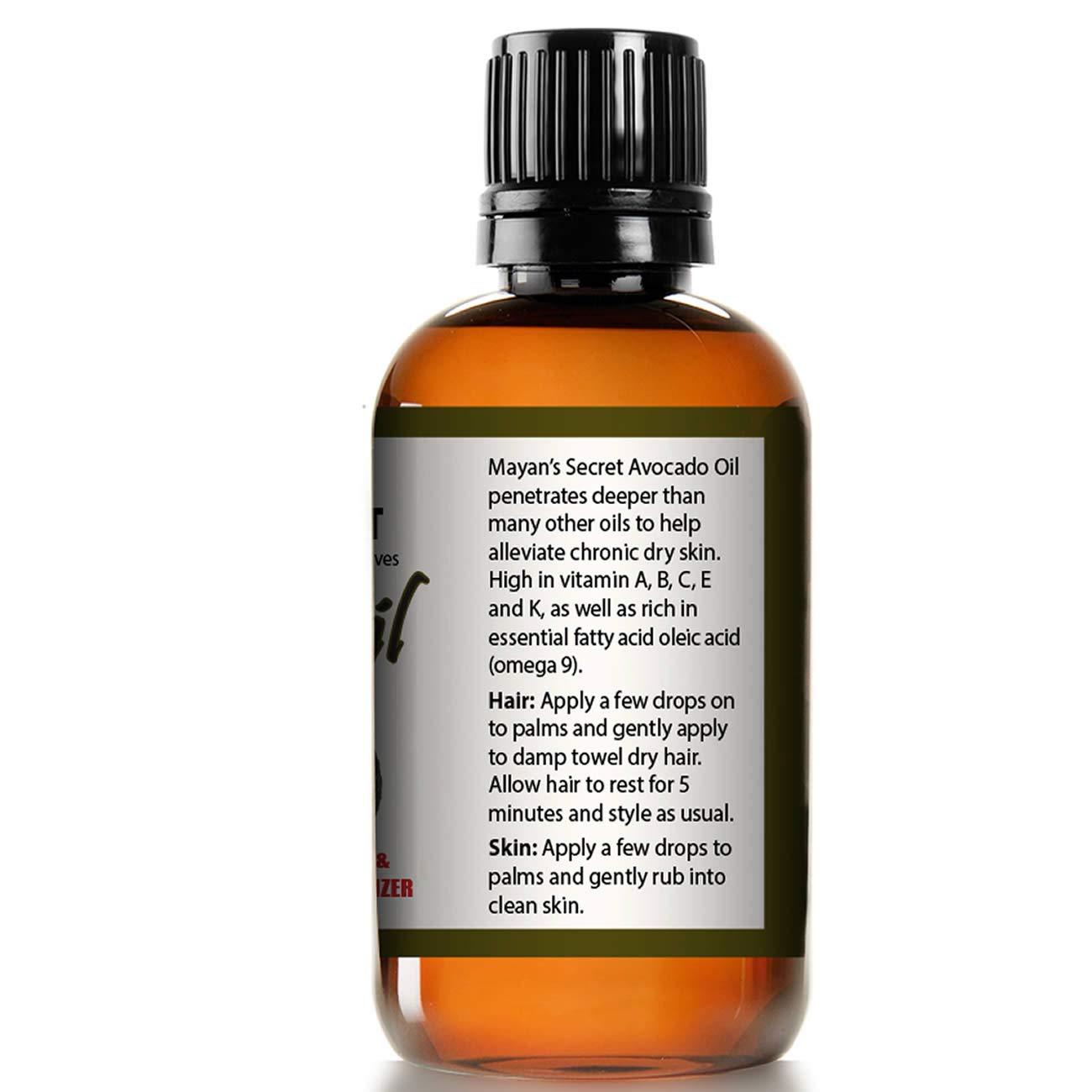Mayan's Secret - Avocado Oil For Hair and Skin - Natural Dry Skin Face Moisturizer - Collagen Boosting for Aging Skin Combat Fin