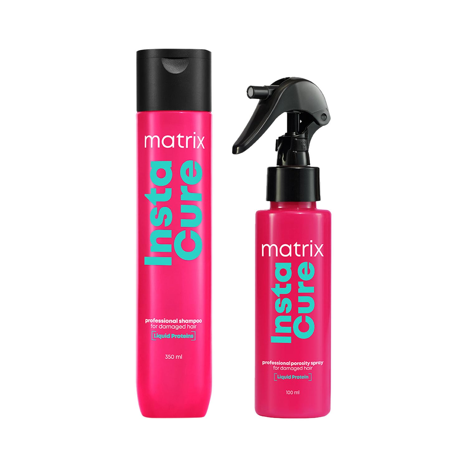 Matrix Instacure Shampoo (350Ml) & Porosity Spray (100Ml) With Liquid Protein For Damaged Hair| Ditch Damage From The 1St Use*| 