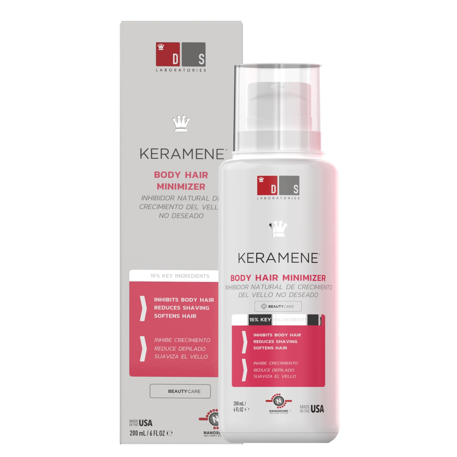 Keramene Hair Growth Inhibitor By Ds Laboratories - Hair Inhibitor For Face And Body, Minimize The Need For Shaving, Waxing And