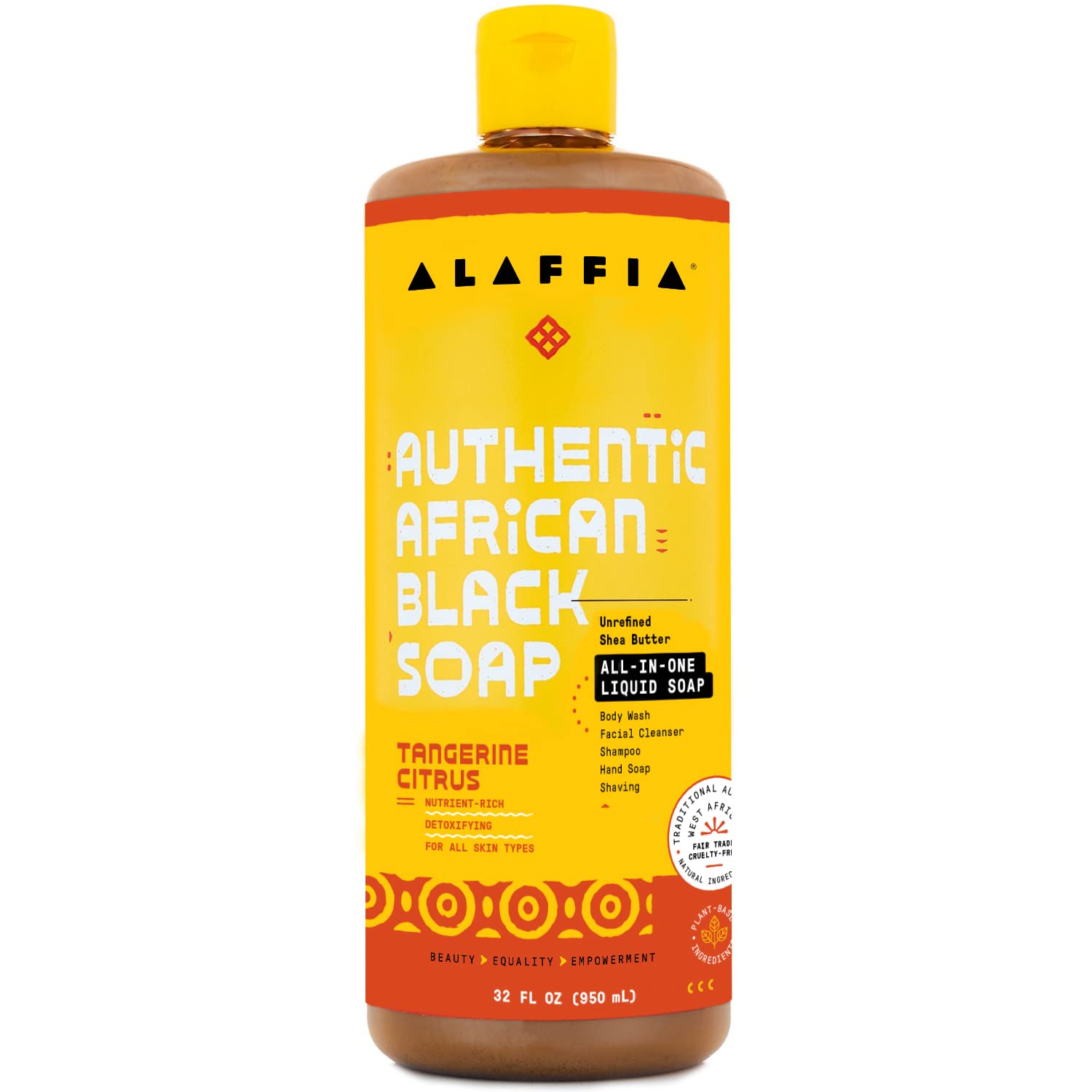 Alaffia Skin Care, Authentic African Black Soap, All in One Liquid Soap, Moisturizing Face Wash, Sensitive Skin Body Wash, Shamp