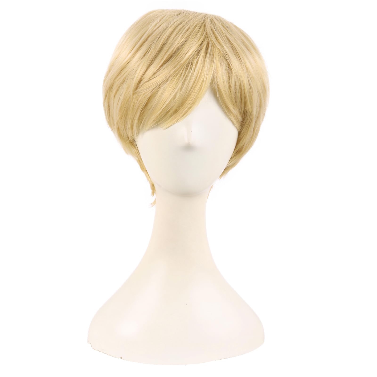 MapofBeauty 10 Inch/25 cm Fashion Women Short Curly Side Bangs Wig (Mixed Golden)