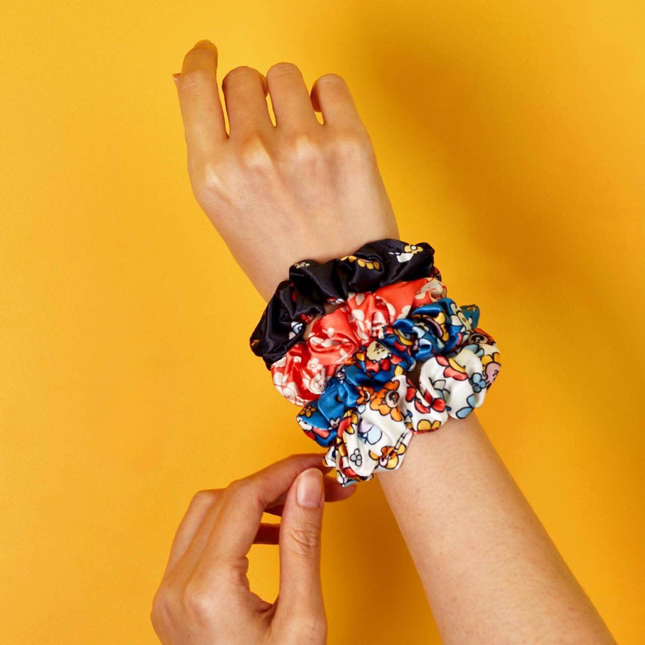 BT21 x Kitsch Satin Hair Scrunchies for Women - Softer Than Silk Scrunchies for Hair | Satin Scrunchies for Girls | Satin Hair T