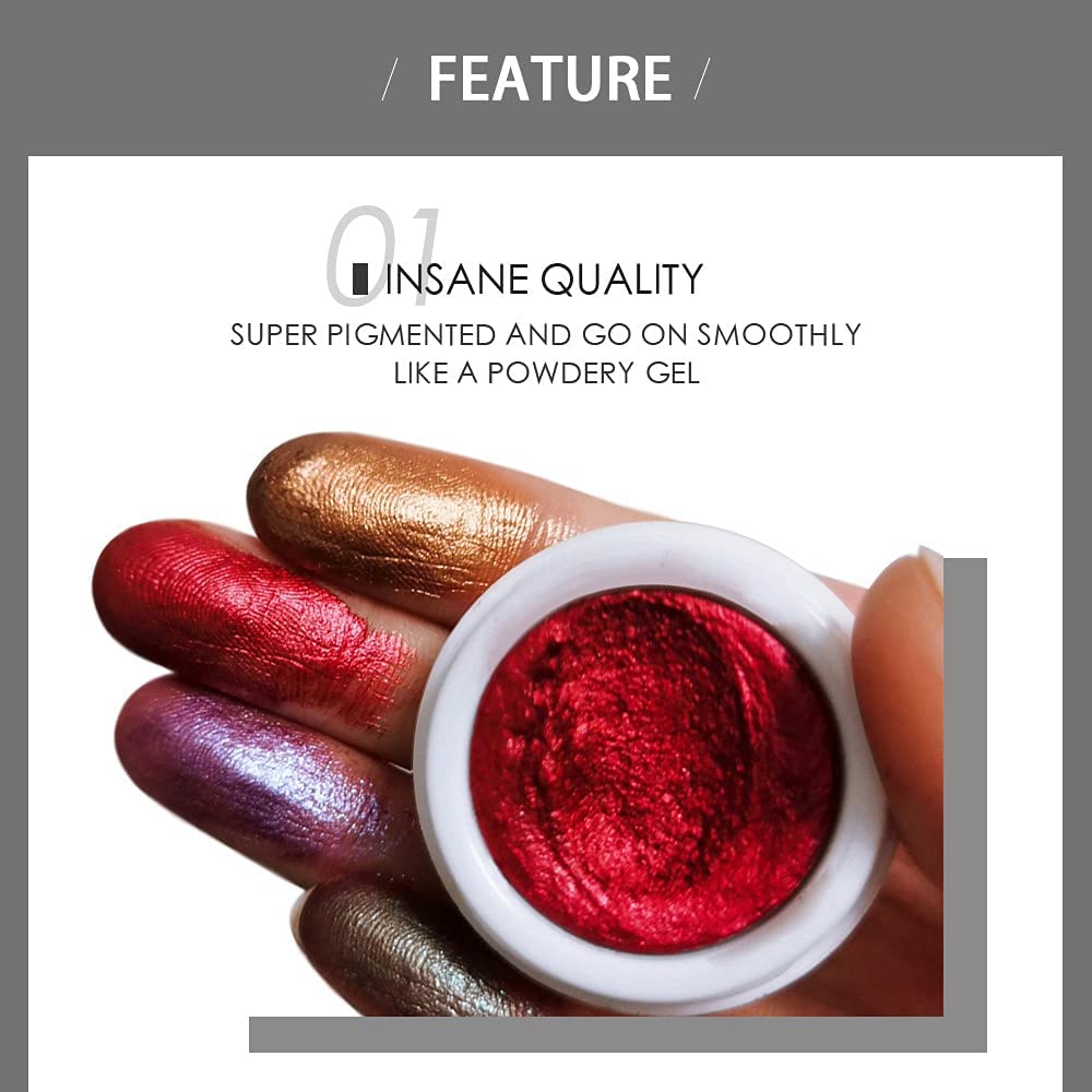 AKARY 12 Colors Glitter Eyeshadow, Mashed Potato Pearlescent Monochrome Eyeshadow Polarized Light Not Smudged Eye Shadow, Highly