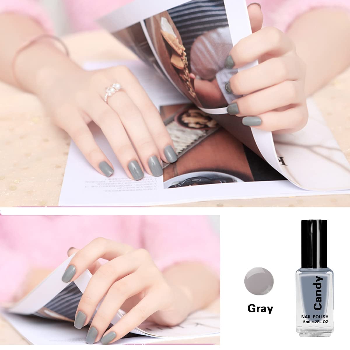 Tophany 6 Bottles Nail Polish Set, Quick Dry Long Lasting And Not Easy To Peel Off Nail Polish Nail Art Decoration For Women And