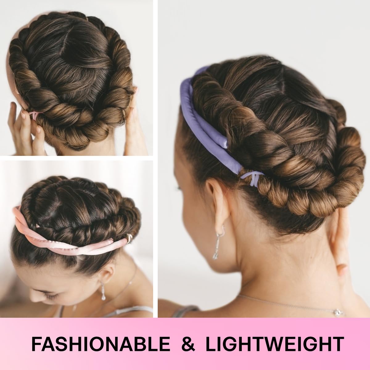 Lanzhire Heatless Small Curling Rod Headband, No Heat Thin Curling Headband For Long Hair And Short Hair, No Heat Curlers To Sle