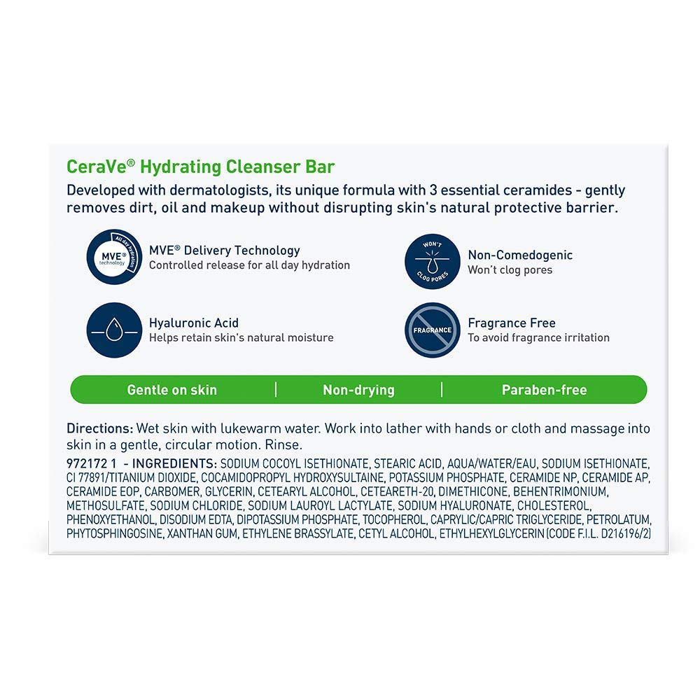 CeraVe Hydrating Cleansing Bar 4.5 oz (Pack of 6)