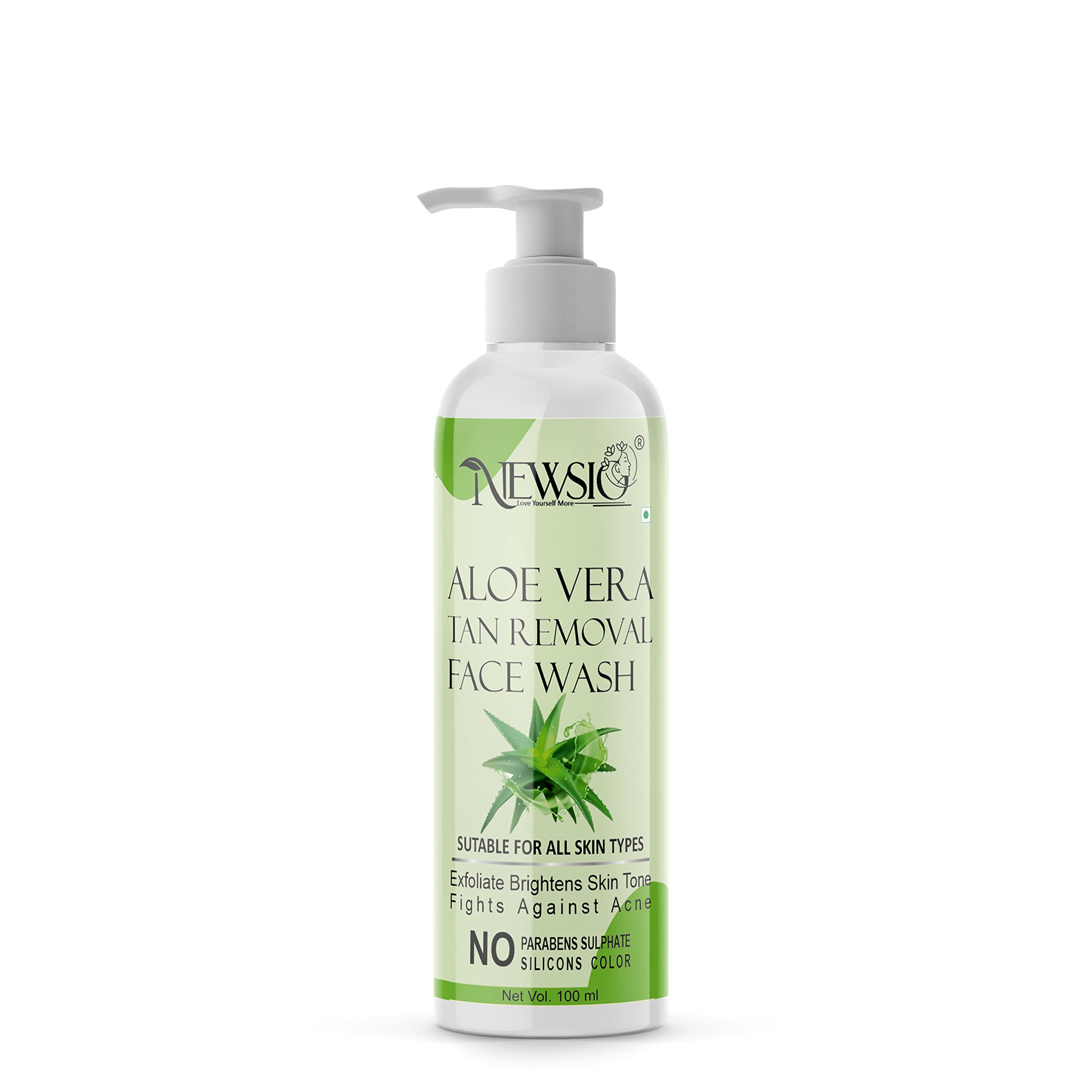 Newsio Aloe Vera Face Wash & Vitamin E For All Skin Type Deep Cleanser, Soothes, Soothing Facial Cleanser (Pack Of 1 Bottle 100 