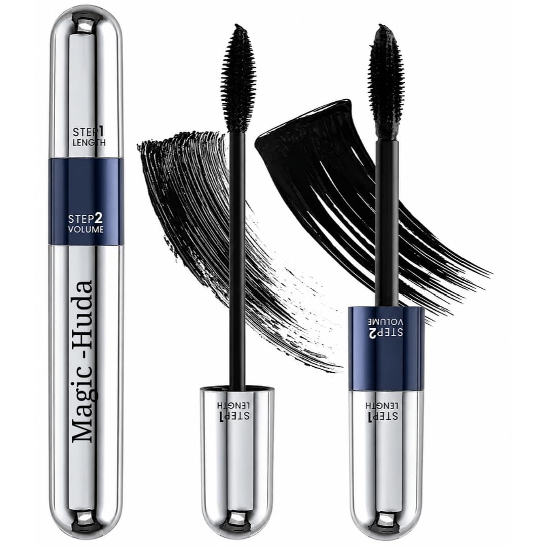 2 In 1 Mascara  Double Ended Waterproof Mascara For Length & Volume, Long Lasting Smudge Proof Black Lash Mascara15Ml Curling 