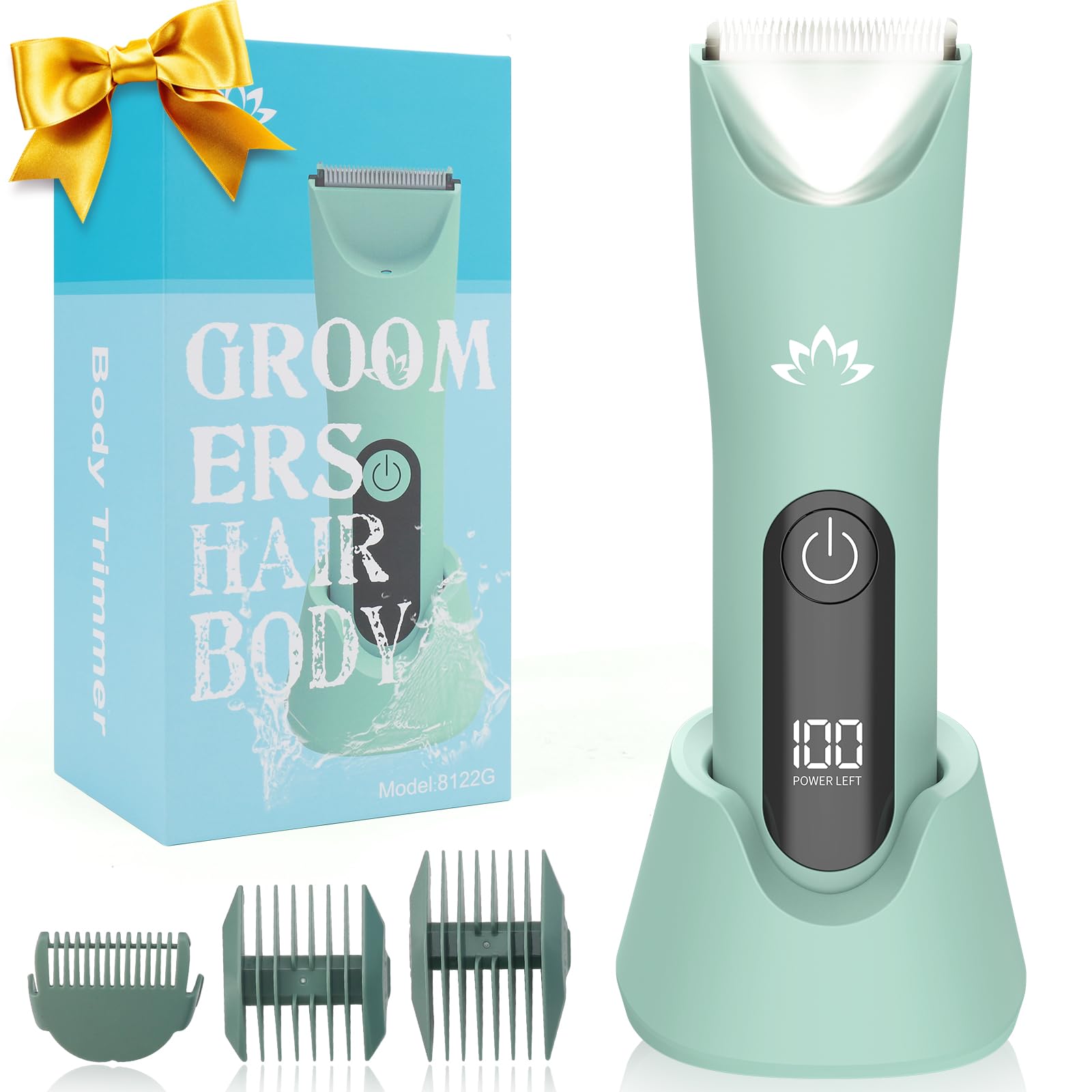 Zesuti Electric Bikini Trimmer for Women,Electric Razors for Women,Cordless Pubic Hair Trimmer,IPX7 Waterproof & LED Display Men