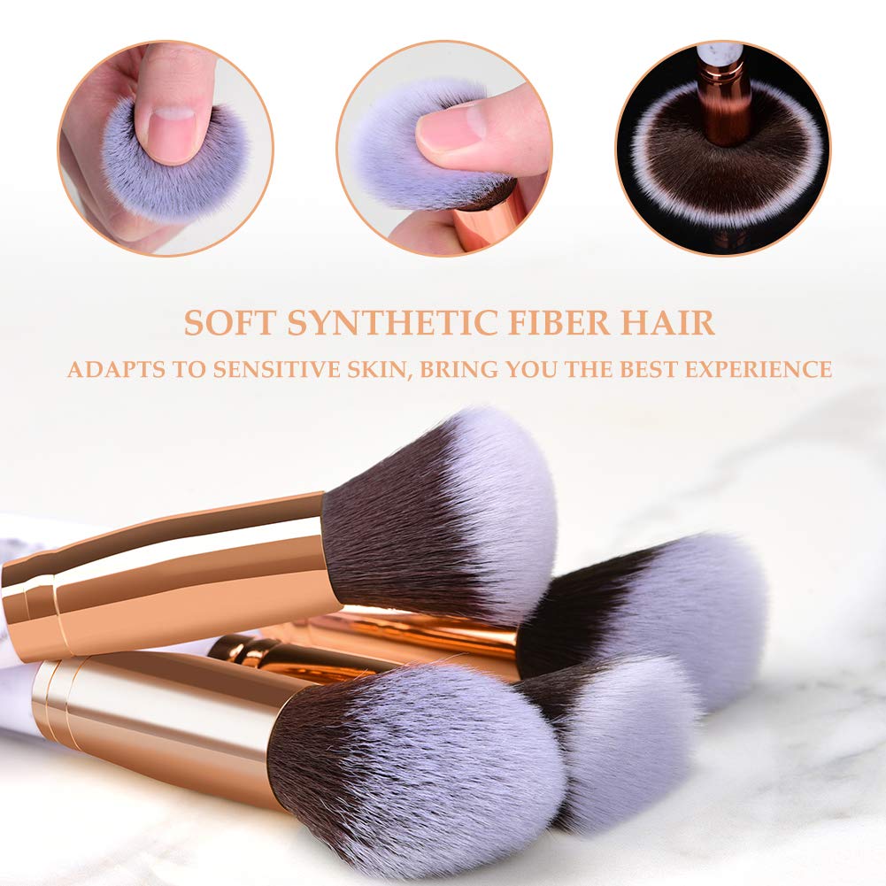 Heymkgo Makeup Brushes Professional Marble Makeup Brush Set, Soft And Odor-Free Natural Synthetic Bristles,10Pcs Makeup Brush +