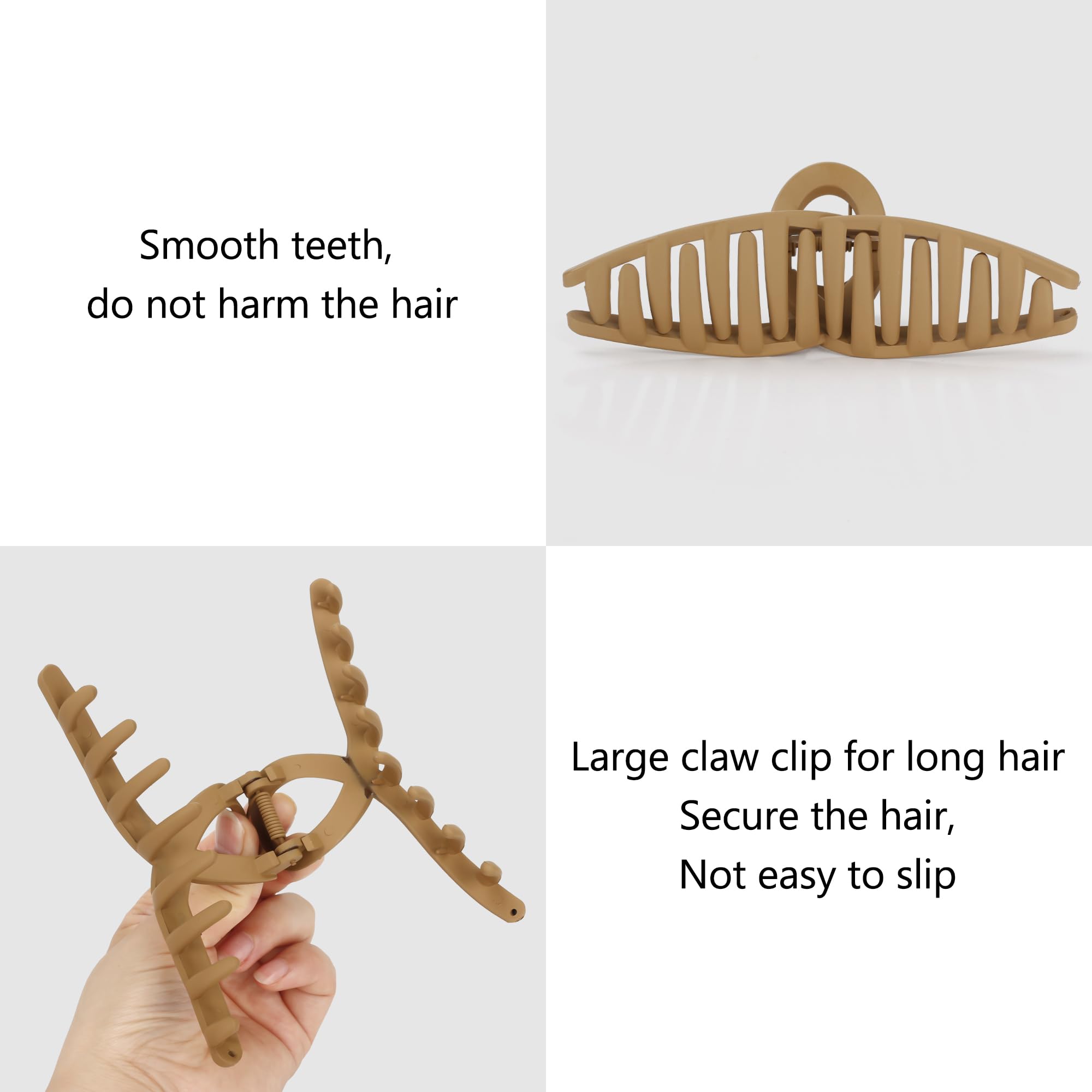 Big Hair Claw Clips Large Matte Butterfly Hair Clips 5.1'' Oversize Hair Clip For Long Thick Hair Barrette Accessories For Women