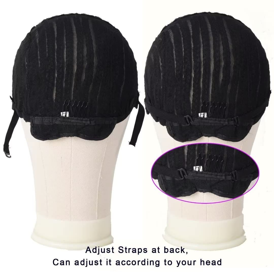 Msloosily Cornrow Wig Cap For Crochet Braids Synthetic Braided Cap With Adjustable Straps Breathable Crochet Caps With 2 Combs B