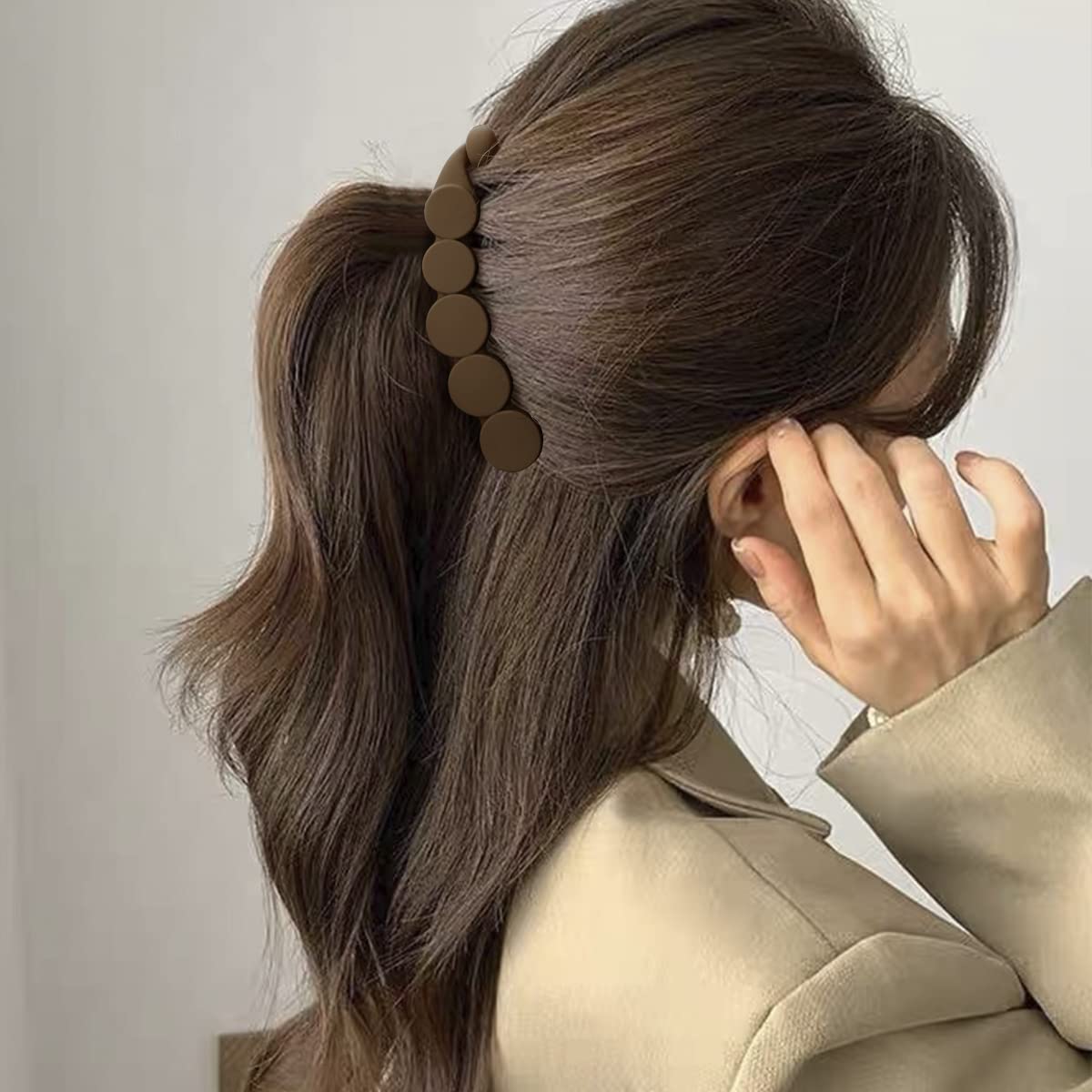 Hapdoo Matte Flower Banana Hair Clips - 6Pcs Strong Hold Hair Accessories For Women And Girls, Suitable For Ponytails, Buns, And