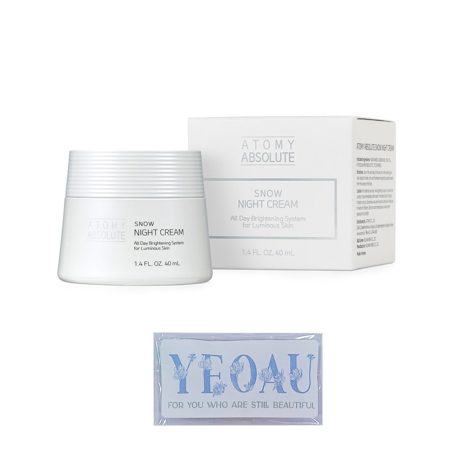 Hydrating Winter Cream with Moisturizing Formula, A Soft & Smooth Skin Appearance, For Atomy Absolute Snow NIGHT Cream (1.4FL.OZ