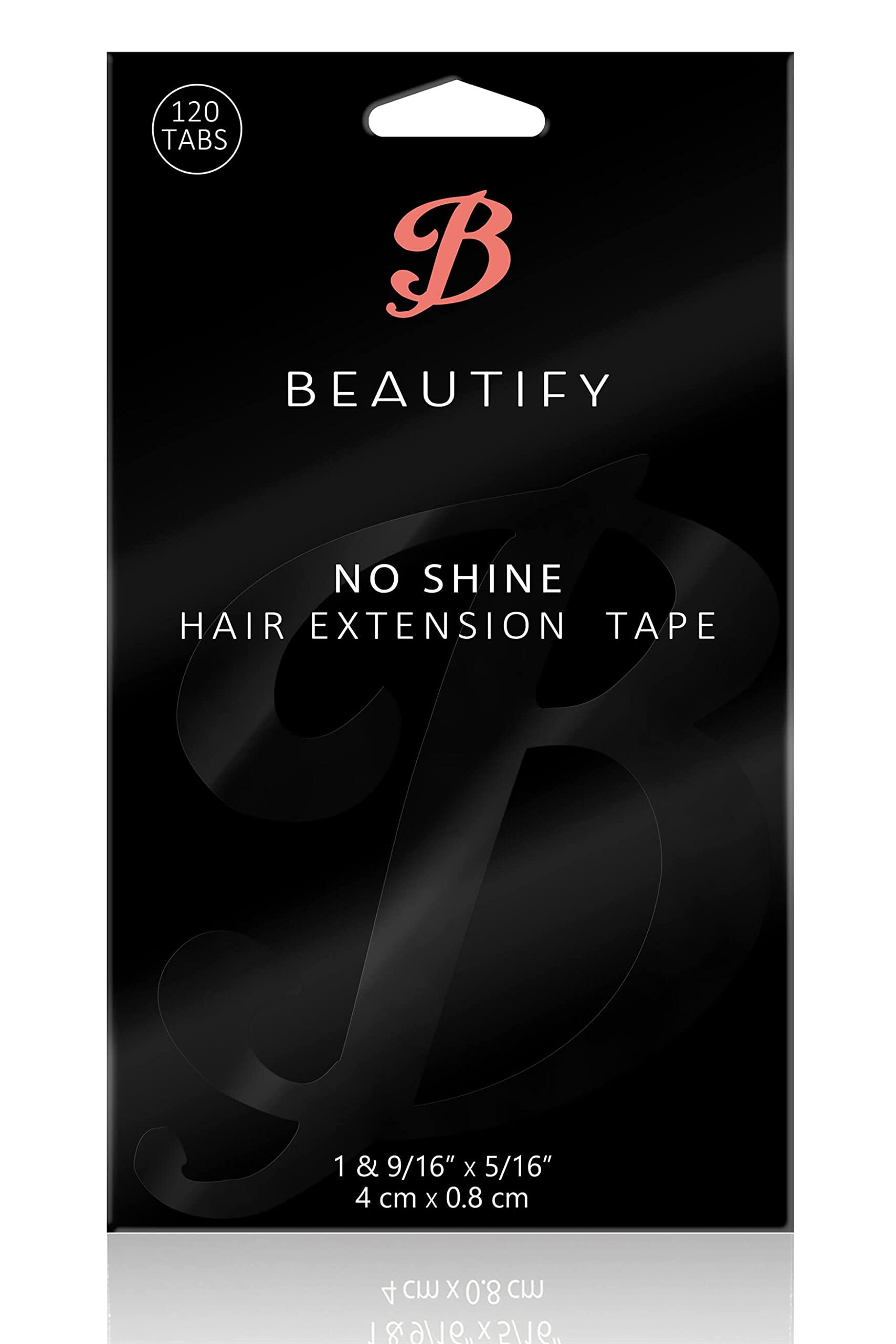 No Shine By Beautify Hypoallergenic Double Sided Hair Extension Tape, 4 Cm X 0.8 Cm, 120 Pre-Cut Tabs, One Color
