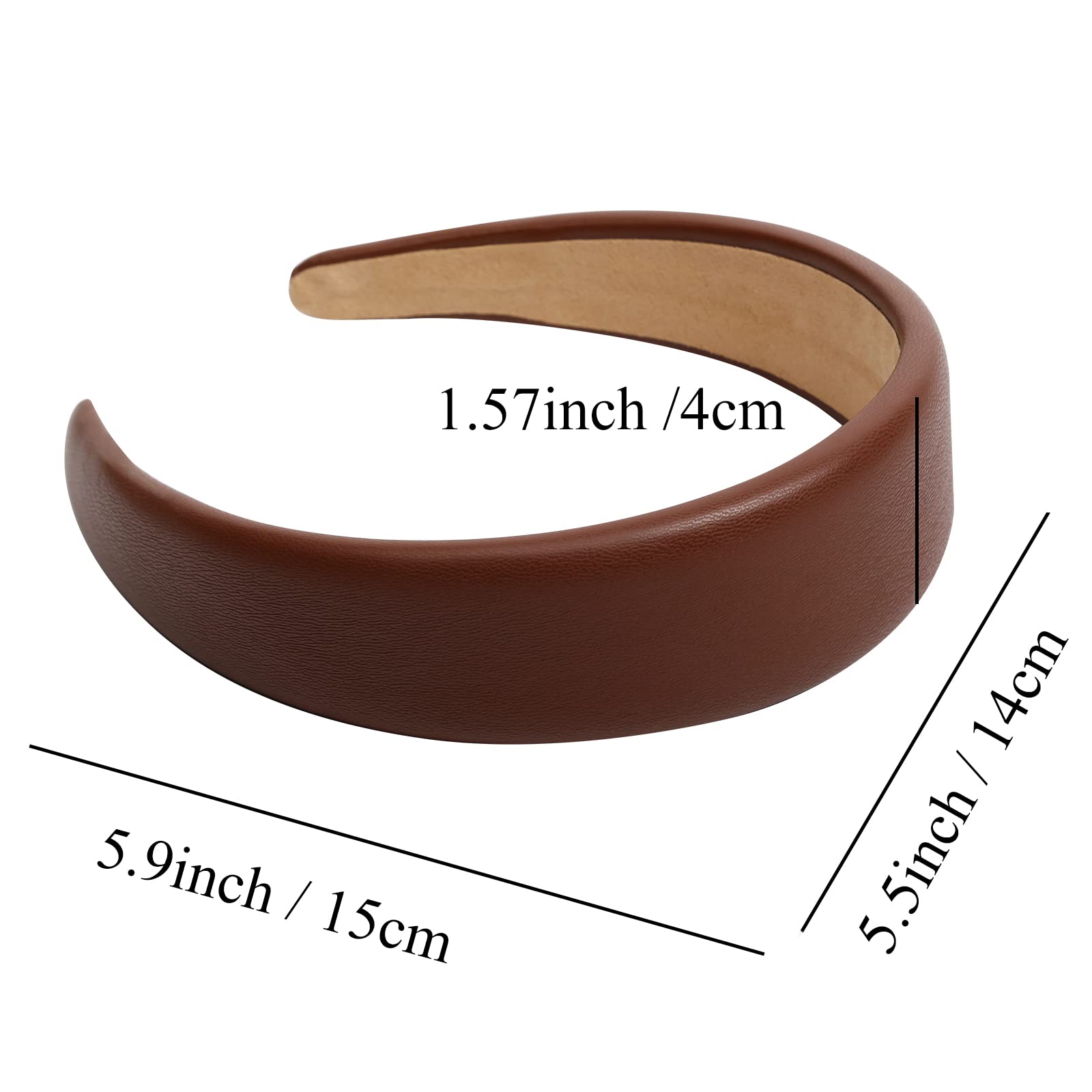 WOVOWOVO Leather Headband for Women - 4Pcs Wide Headbands Fashion Thick Hair Head Bands Diademas Para Mujer De Moda Hair Accesso