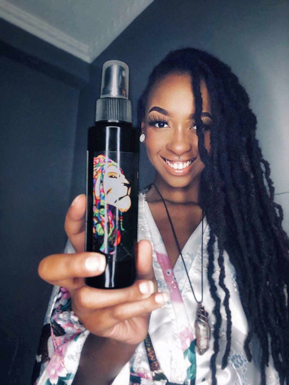Lion Locs Rosewater Spray For Dreads And Locs - Organic Vegan Conditioner With Aloe, Oils, Vitamins, And Glycerin