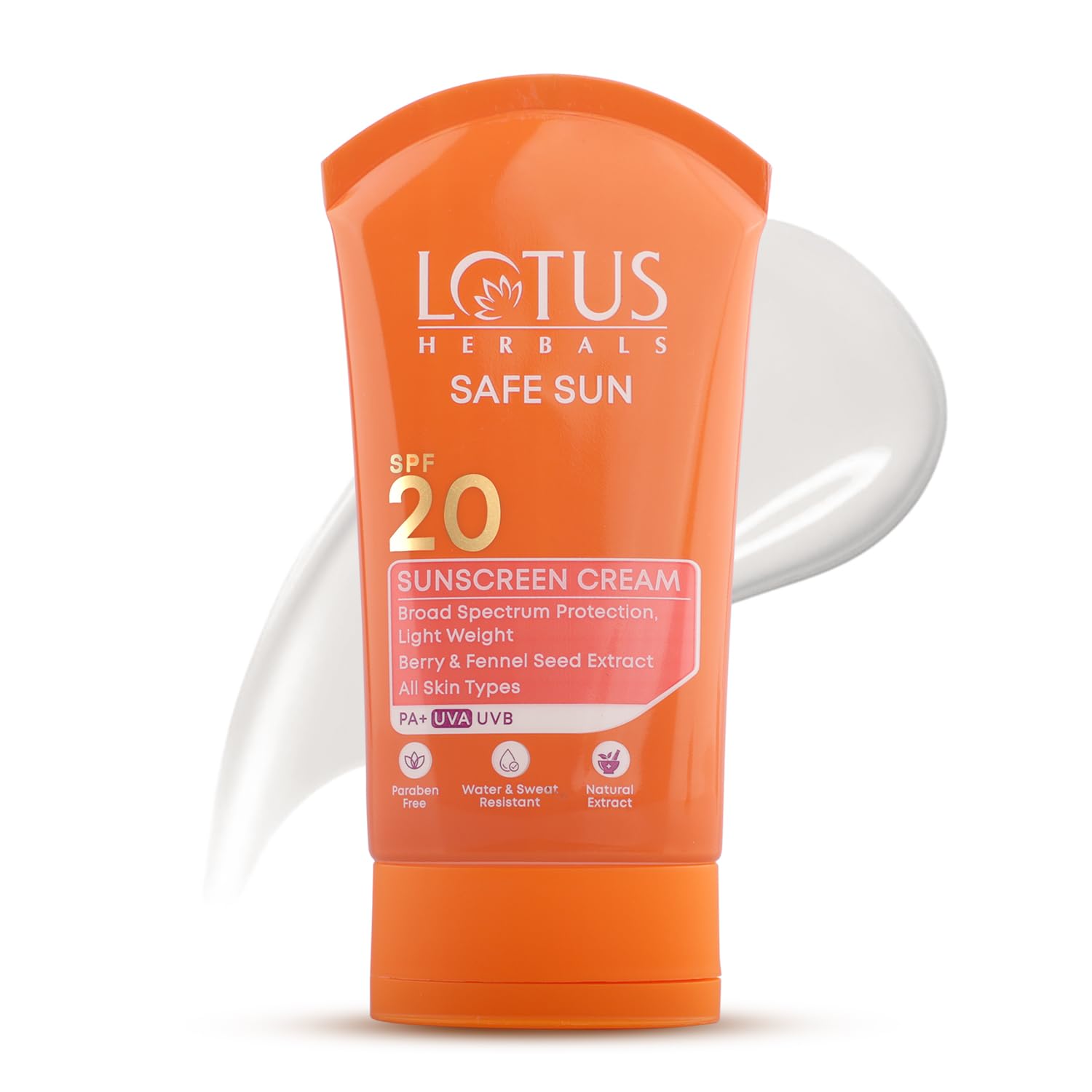 Lotus Herbals Safe Sun Sunscreen Cream Spf 20 | Broad Spectrum Uva/Uvb Protection | Lightweight & NonGreasy | For All Skin Type