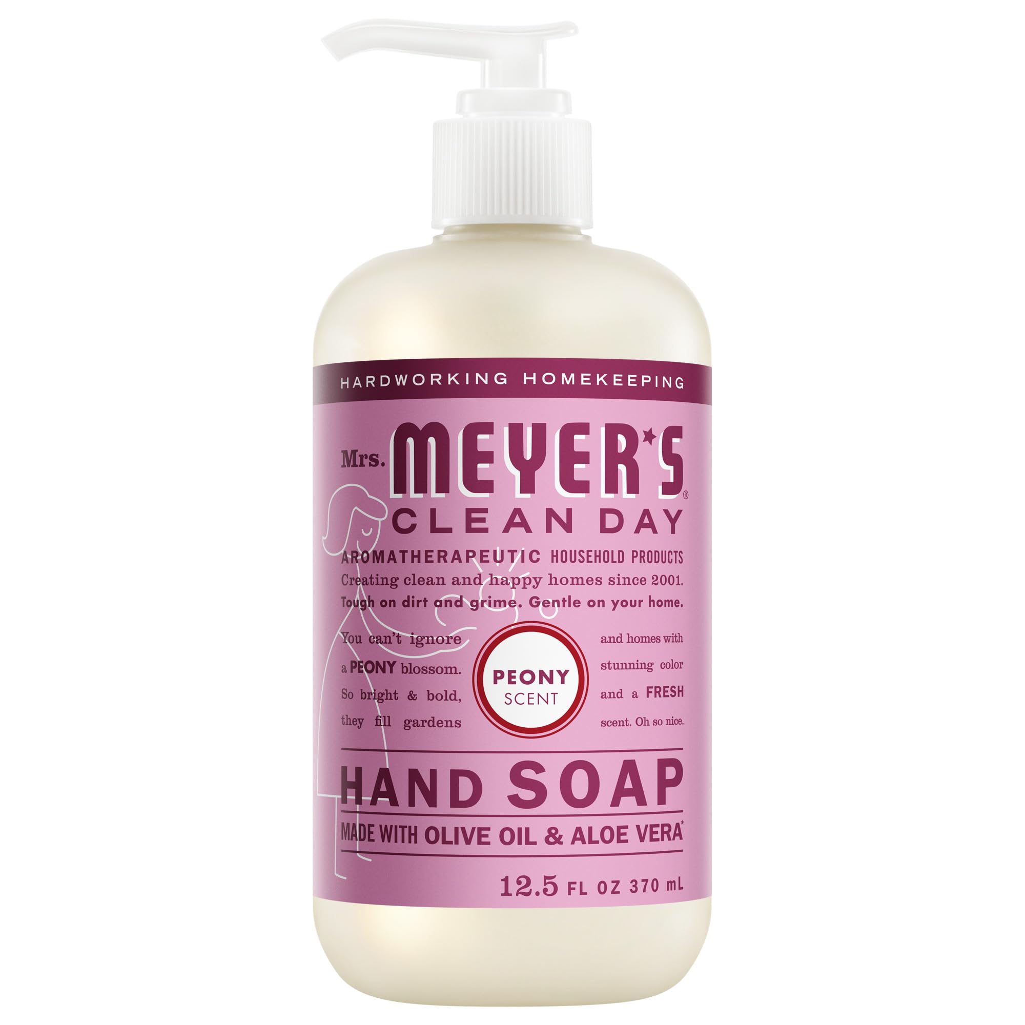 MRS. MEYERS CLEAN DAY Hand Soap, Peony Scent, 12.5 Fl Oz Bottle