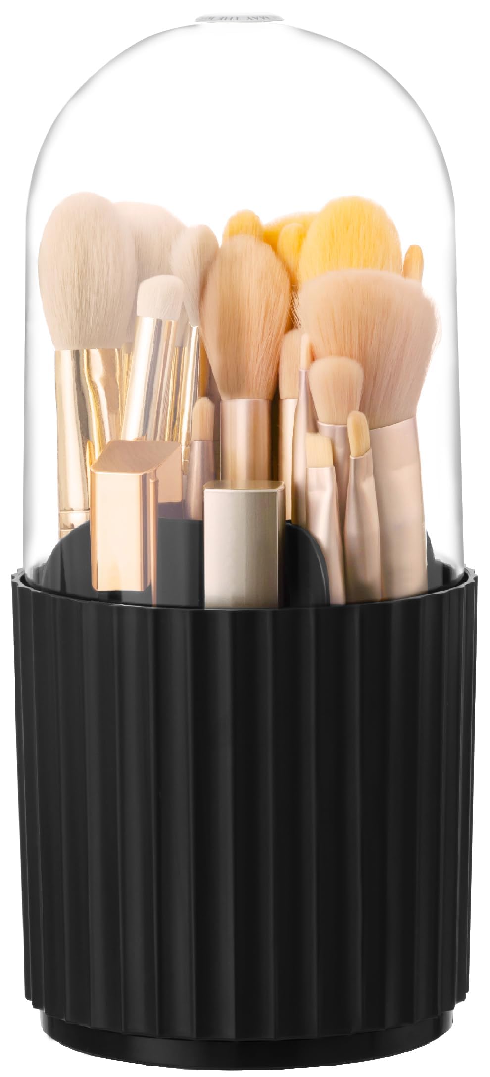 Hblife Makeup Brush Holder With Lid 360 Rotating Brush Organizer With Cover Cosmetic Organizer Dustproof Makeup Brushes Containe