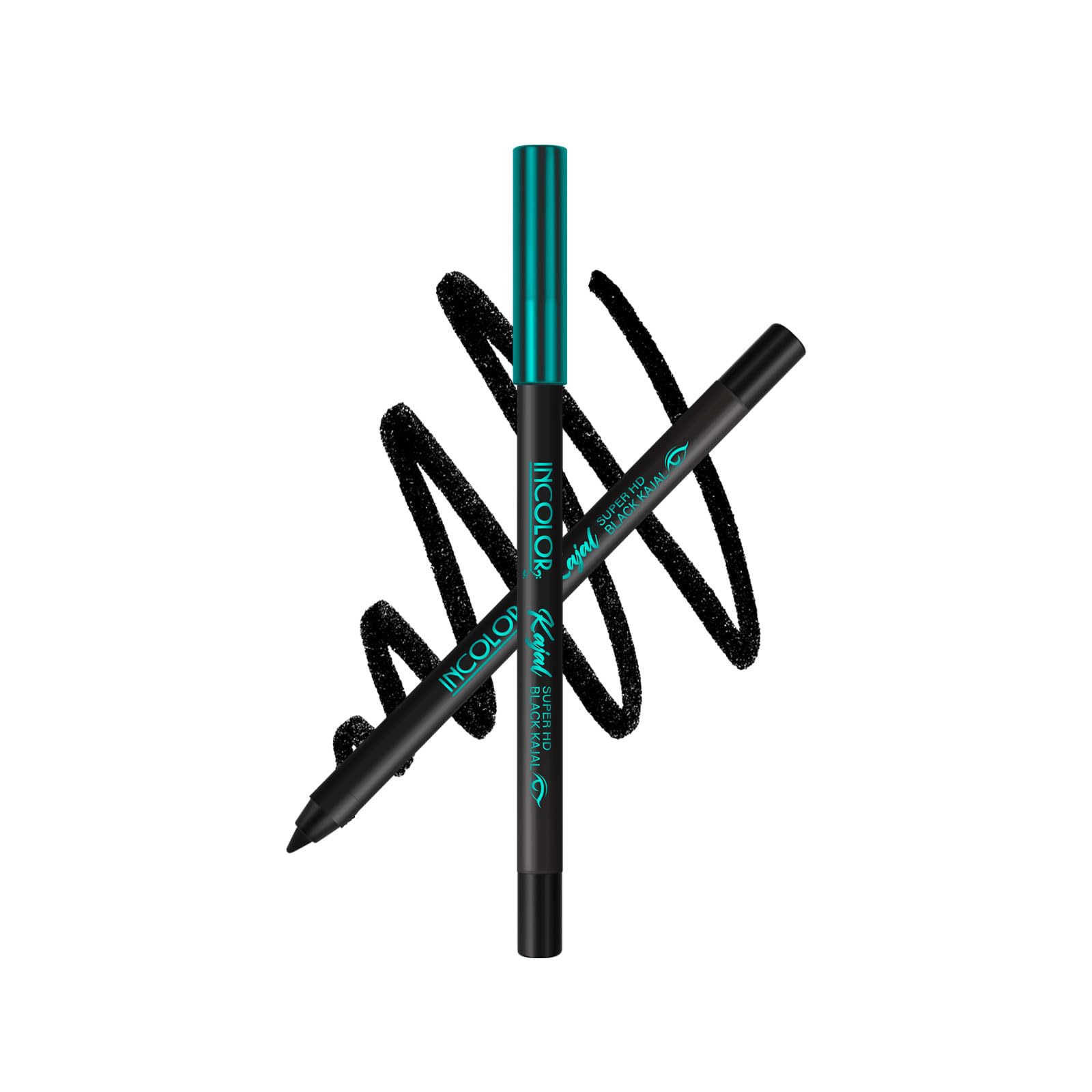 Incolor Super Hd Black Kajal, LongLasting Waterproof Eye Pencil, Intense Black Finish, SmudgeProof, 1.8G