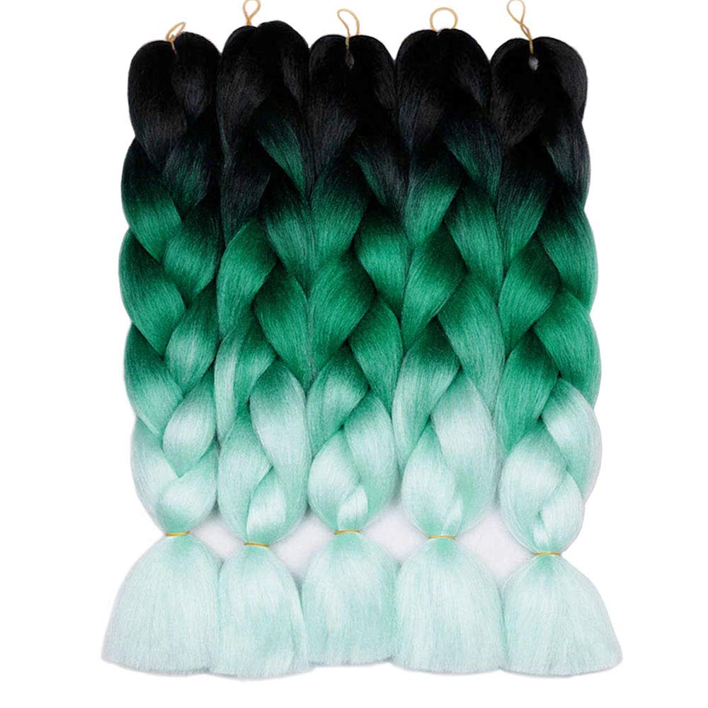 AIDUSA Color Braiding Hair 5pcs Synthetic Braids Hair Extensions 24 Inch Three Tones Braids for Box Braids Senegal Twist Crochet