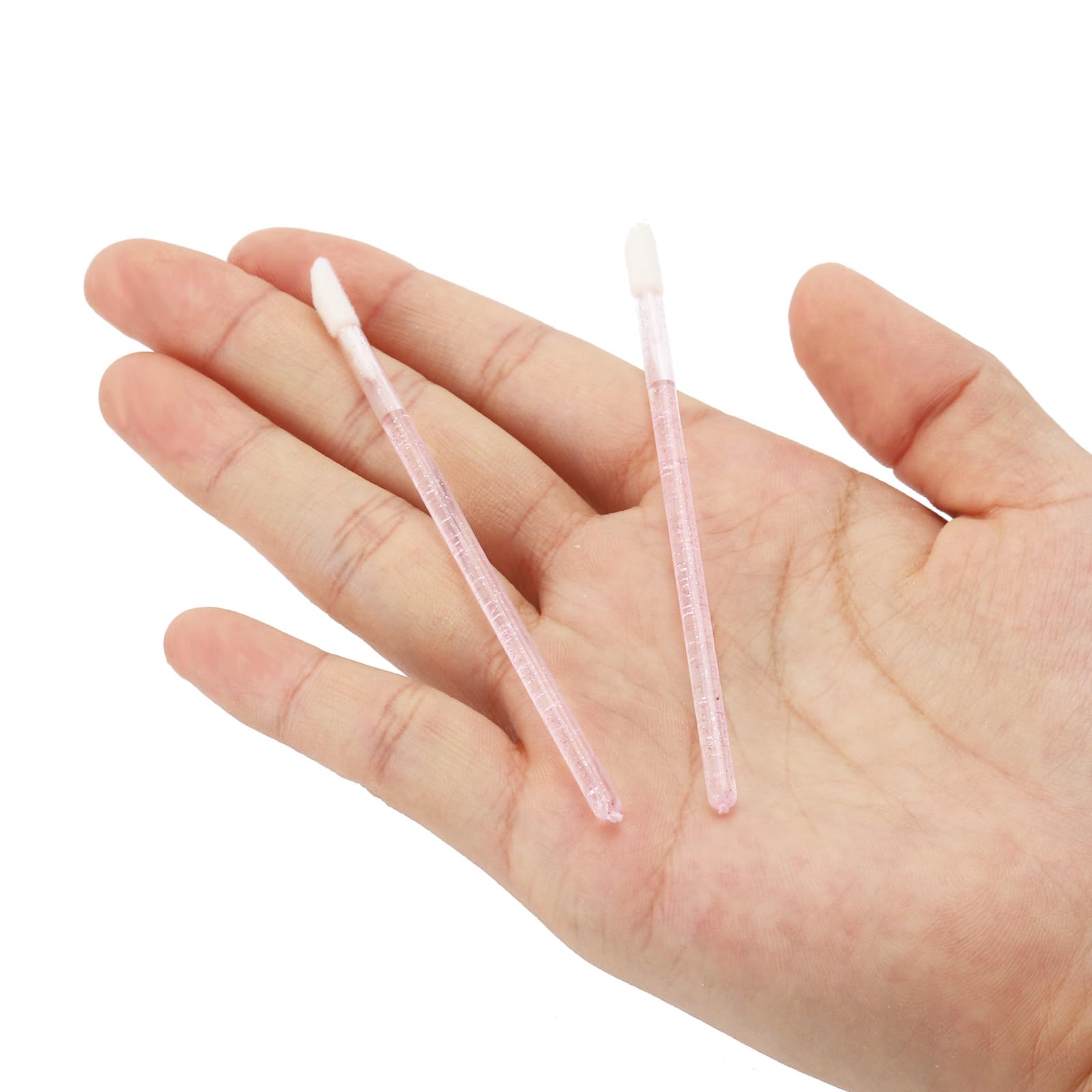 Tbestmax 500 Lip Applicators Disposable Lip Brushes Crystal Lipstick Lip Gloss Wands, Pink