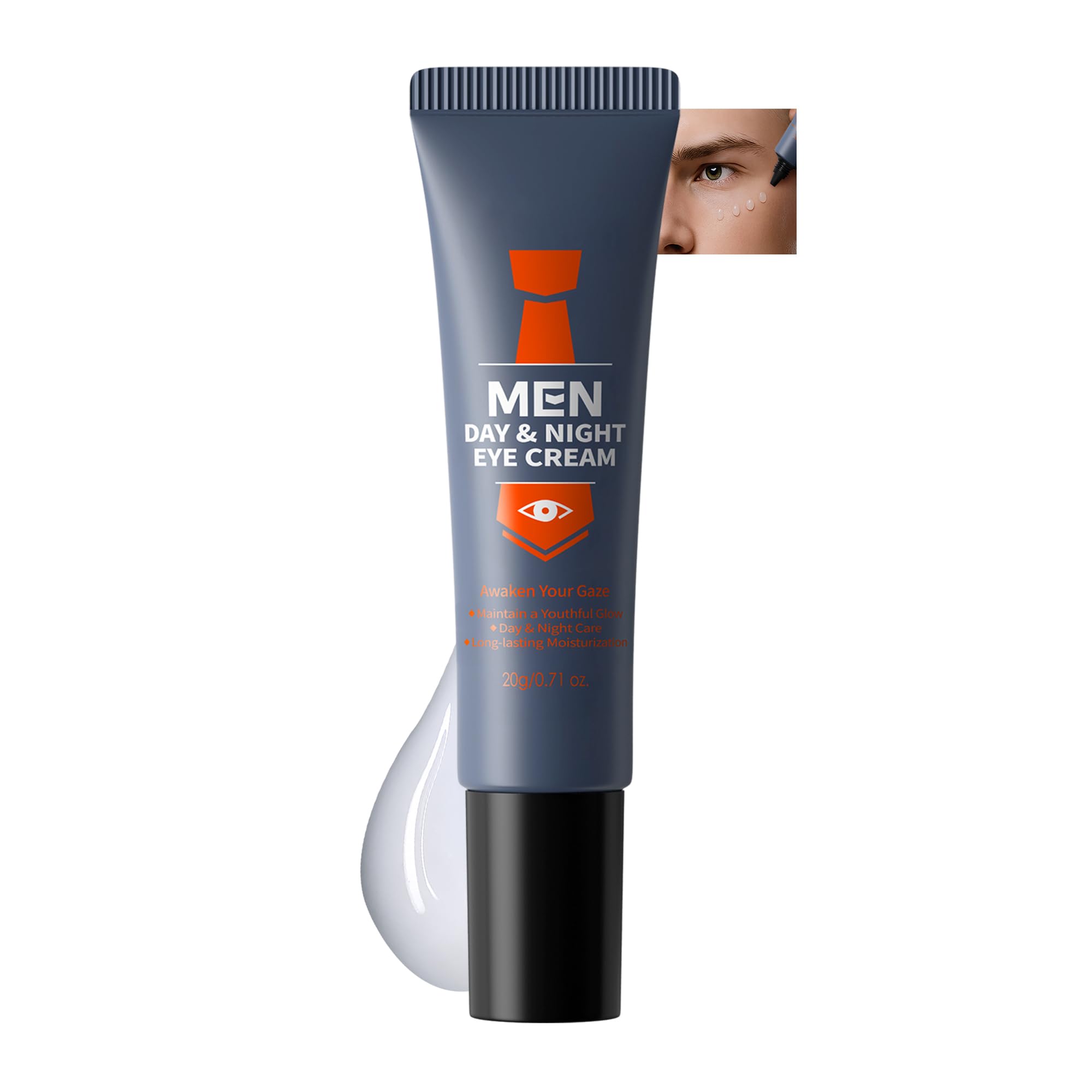 MIESCHER Men Day & Night Eye Cream, Mens Under Eye Cream For Puffy Eyes & Dark Circles Treatment, Firming, Soften Fine Lines, D