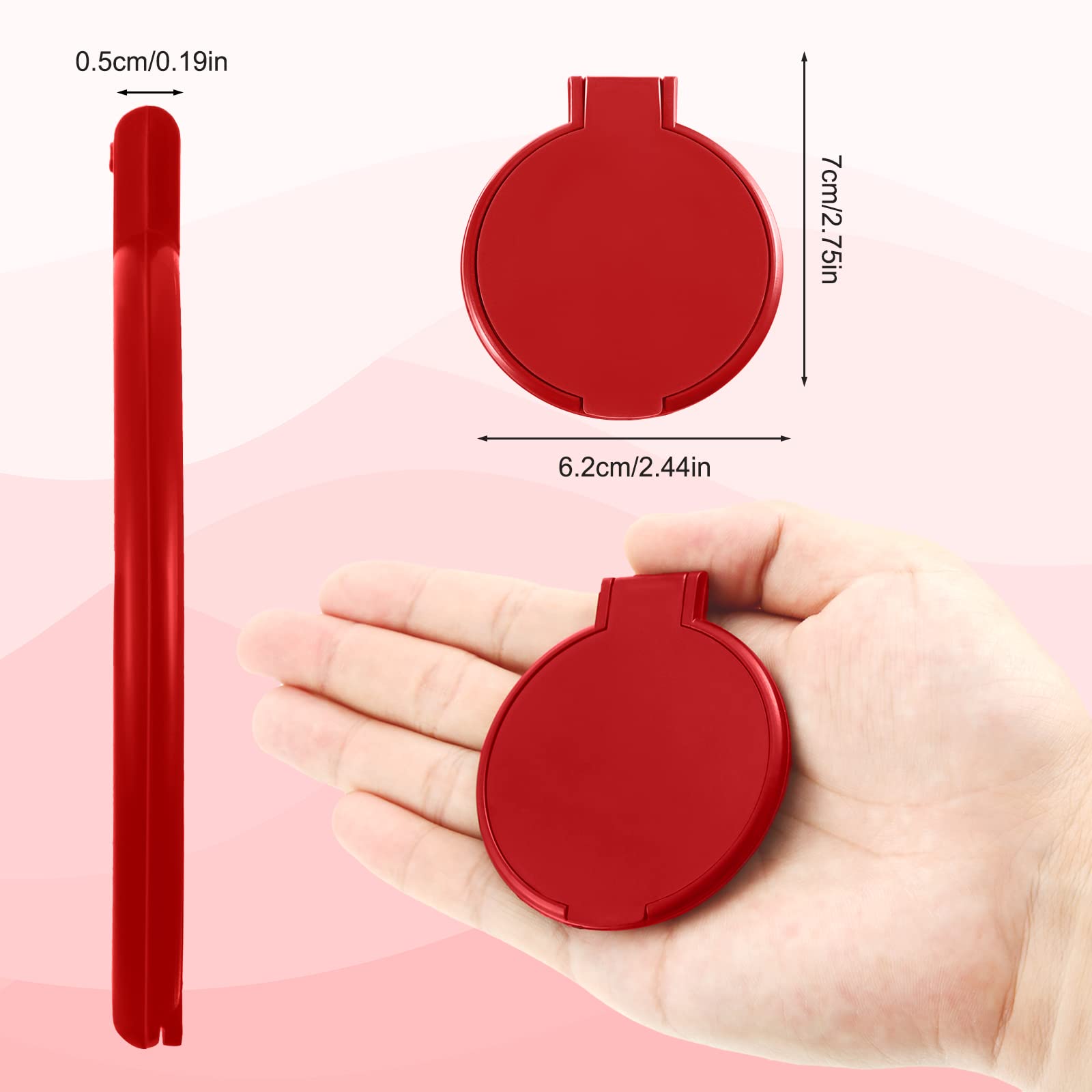 Yalikop Round Mirror Compact Mirror Mini Folding Mirror Portable Round Mirror Makeup Mirror for Women Girls Travel Daily Use (Re