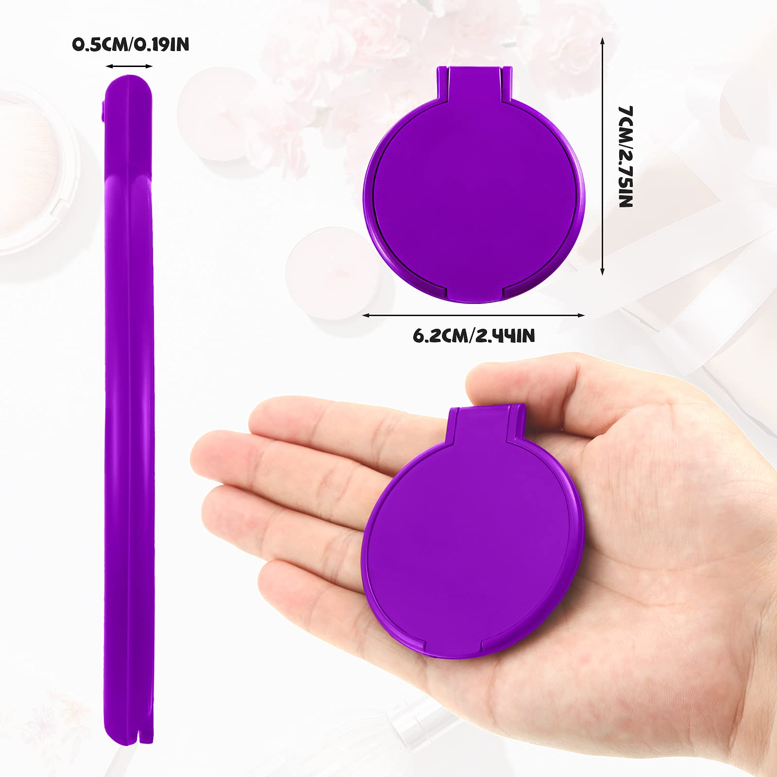 Yalikop 36 Pcs Compact Mirror Bulk Portable Round Makeup Mirror Mini Foldable for Purse Women Travel Daily Use Mothers Day Gifts
