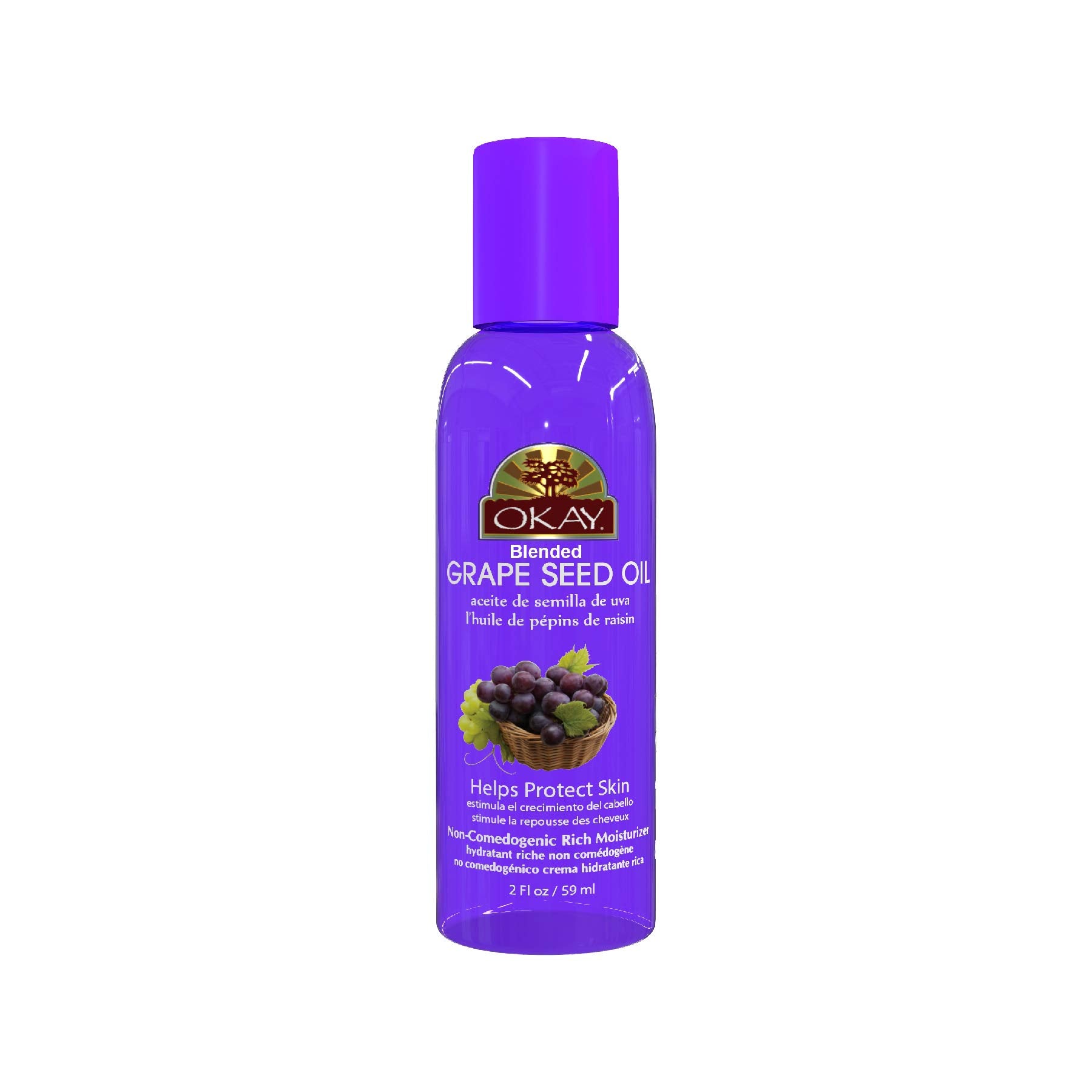 OKAY GRAPE SEED OIL for HAIR and SKIN Paraben FREE 2oz / 59ml
