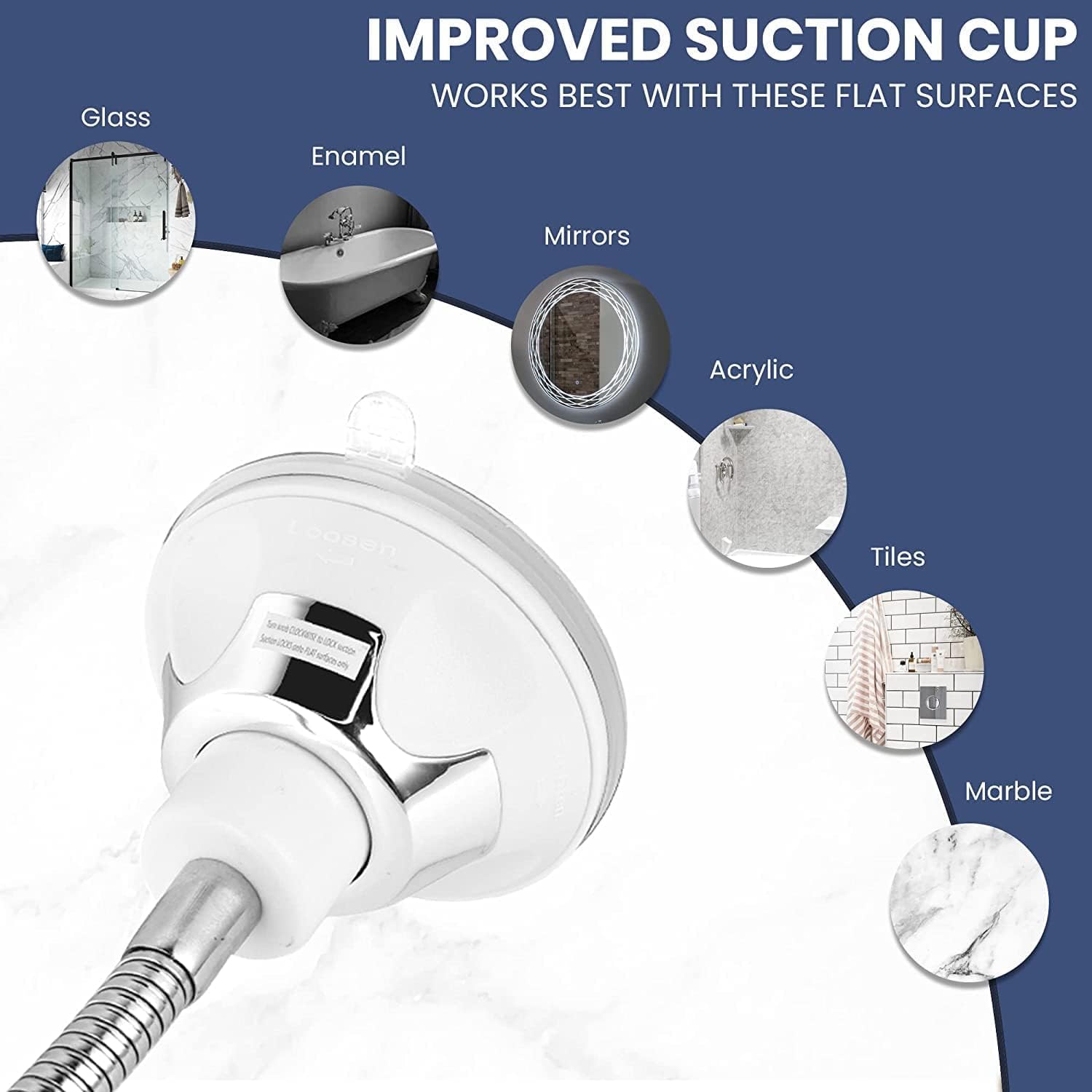 Mirrorvana Flexible Round Fogless Shower Mirror For Shaving With Height Adjustable Gooseneck Extension, 360 Swivel And Upgraded