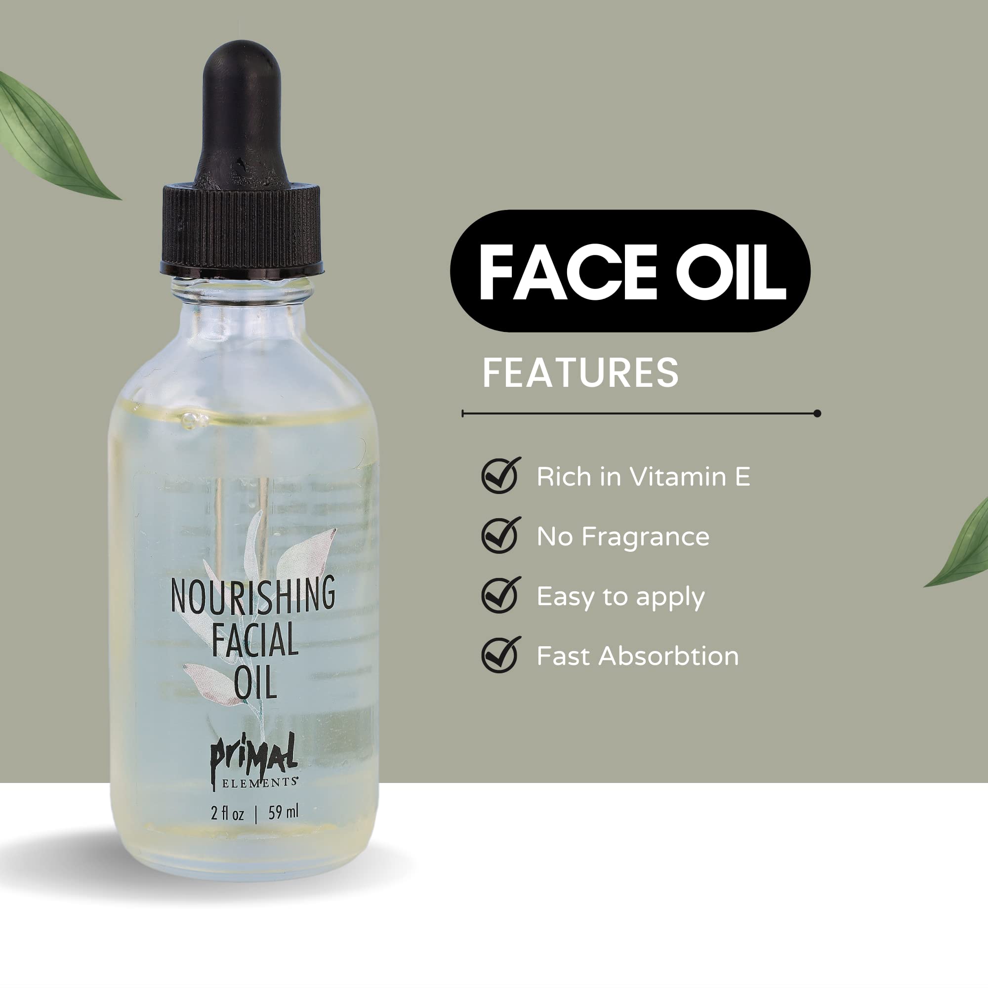 Primal Elements - Facial Oil Nourishing - Case of 6-2 OZ (6x2 OZ)