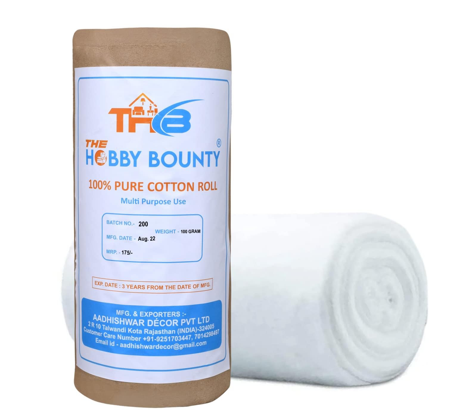 Thb Pure Cotton Wool Roll (15Kg) For Baby Care, Makeup Remover Pads, Cometic & Skincare Use, Facial Cleansing Wipes For Parlor, 